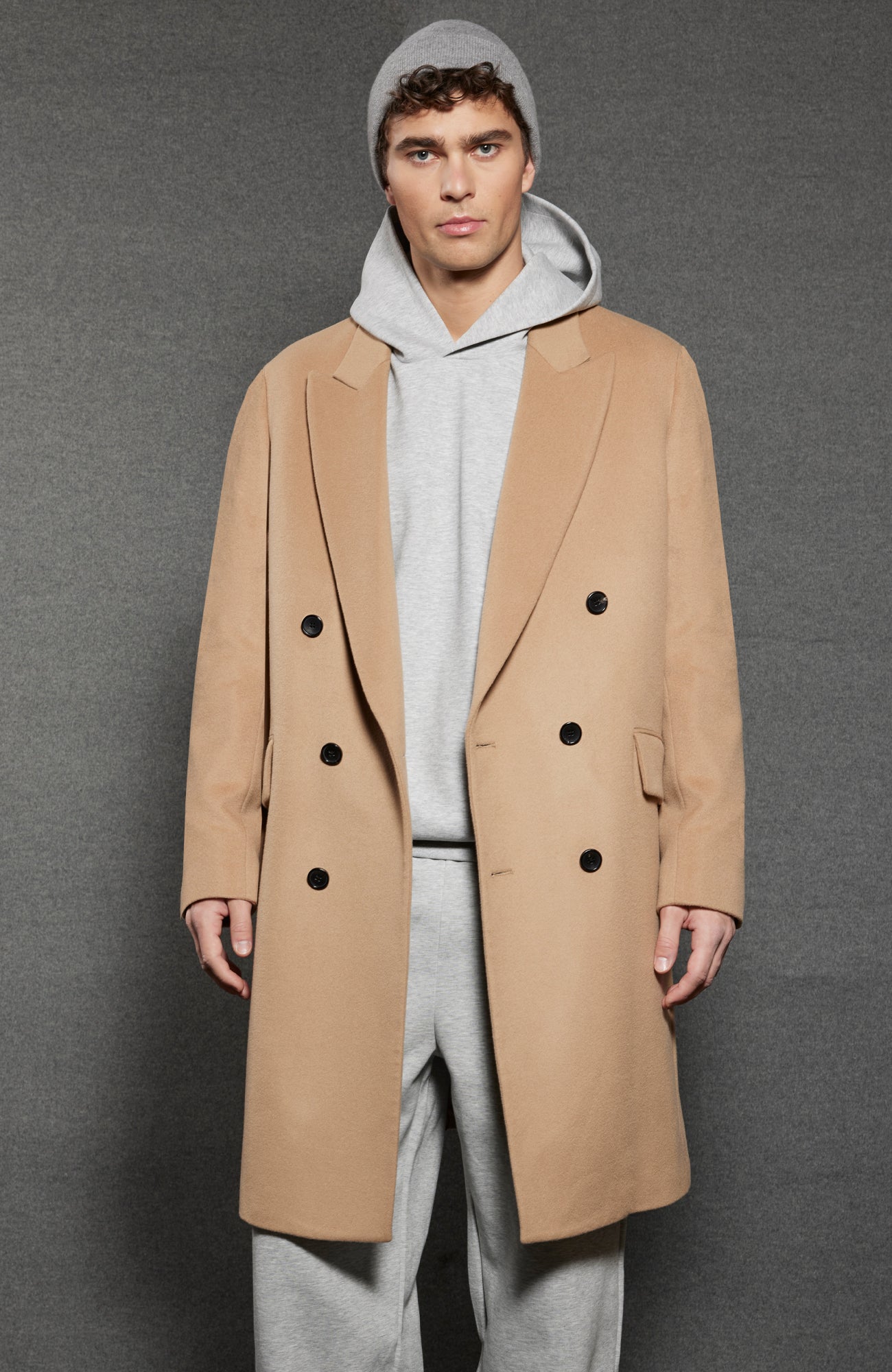Manteau long en laine et cachemire Thomas