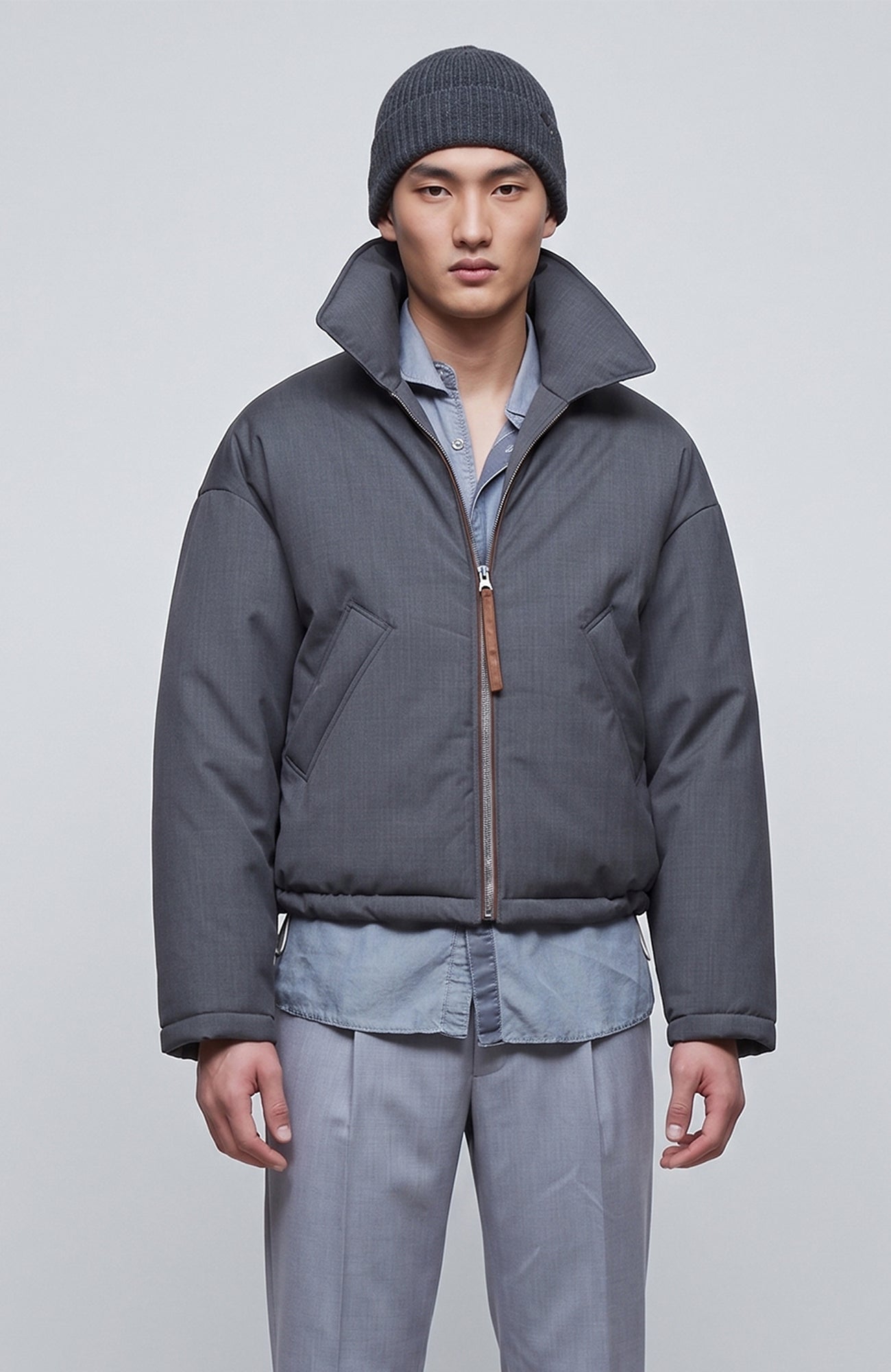 Barton Charcoal Wool Short Bomber With Primaloft - Cardinal of Canada - CA - Barton Charcoal Wool Short Bomber With Primaloft