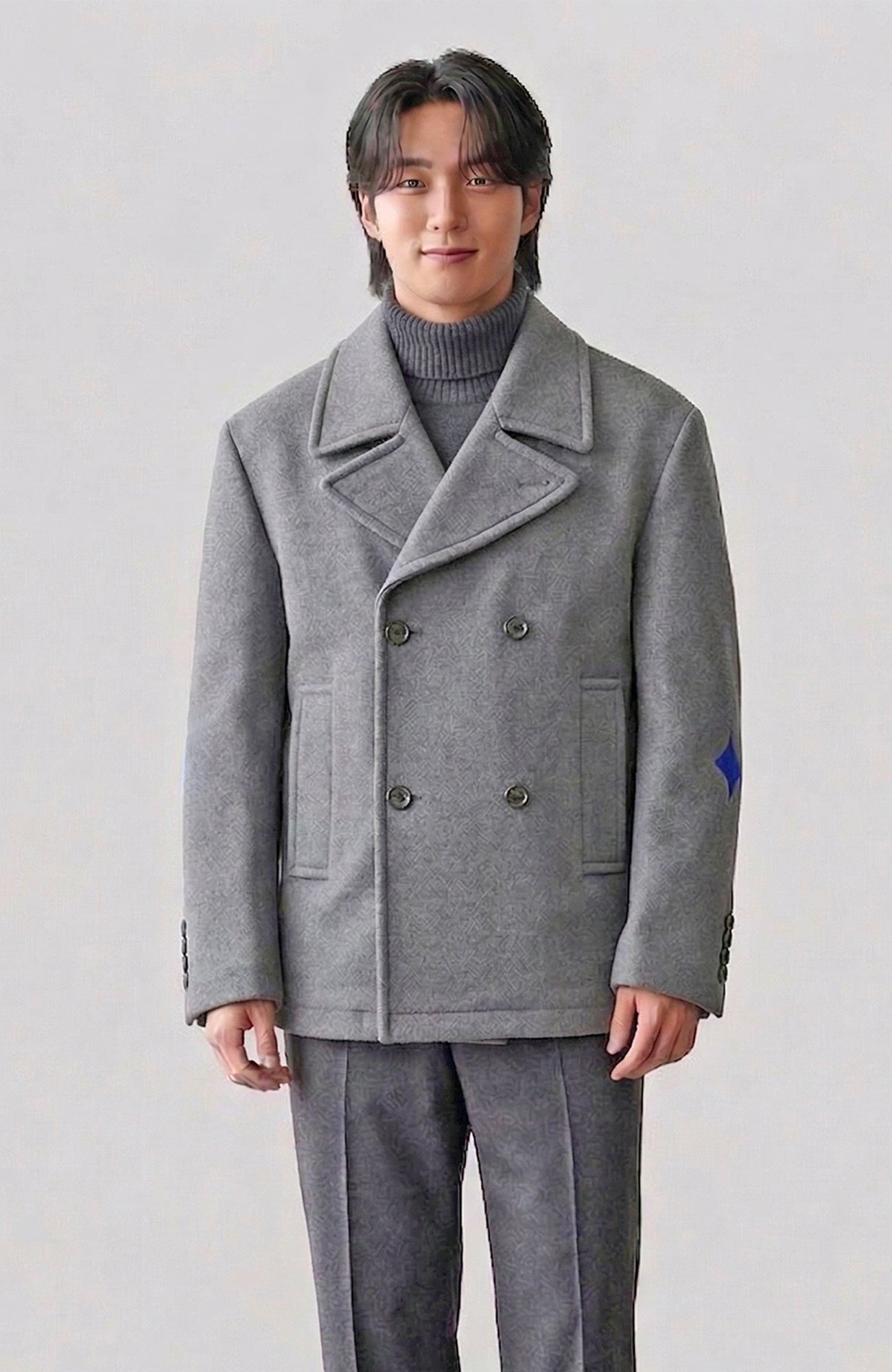 Carrara Mineral Grey Wool & Cashmere Peacoat - MENS - Cardinal of Canada - CA - Carrara Mineral Grey Wool & Cashmere Peacoat