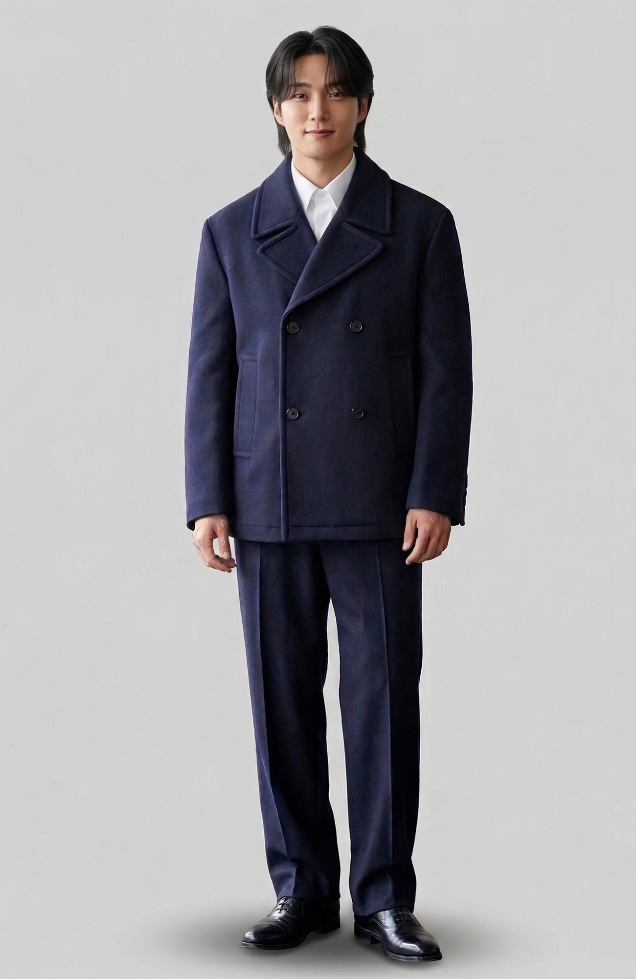 Carrara Navy Wool & Cashmere Peacoat - MENS - Cardinal of Canada - CA - Carrara Navy Wool & Cashmere Peacoat