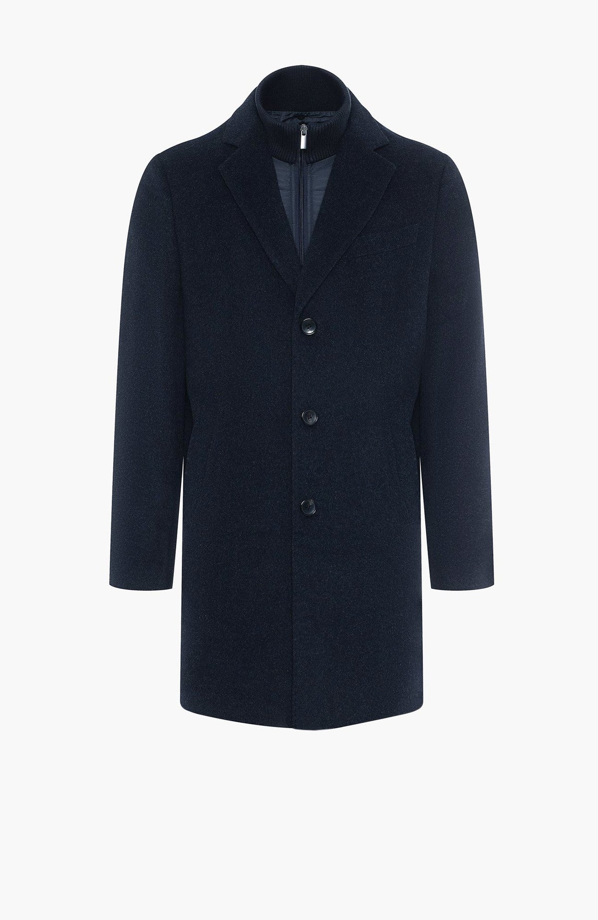 LeClaire Navy Melange Wool & Cashmere Topcoat - MENS - Cardinal of Canada-CA - LeClaire Navy Melange Wool & Cashmere Topcoat