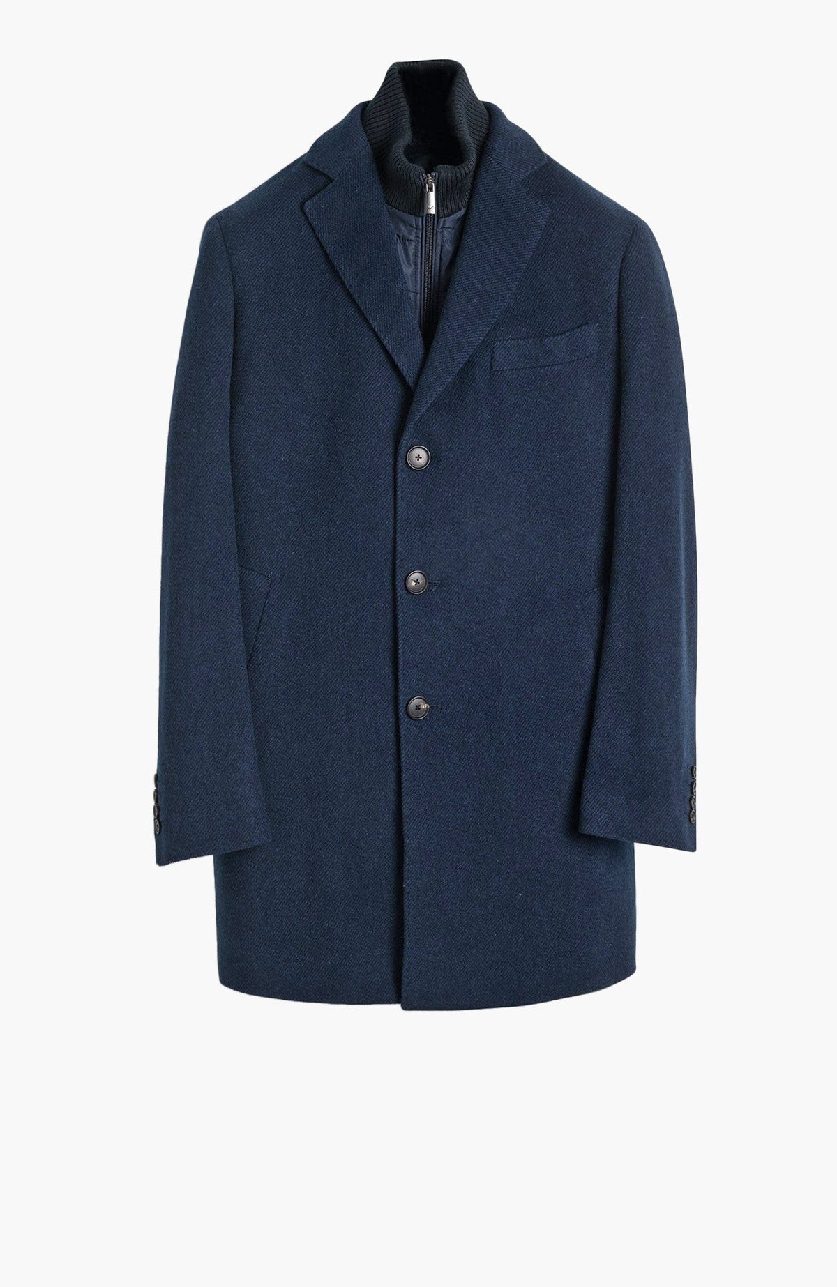 Leclaire Navy Twill Wool & Cashmere Car Coat - MENS - Cardinal of Canada-CA - Leclaire Navy Twill Wool & Cashmere Car Coat