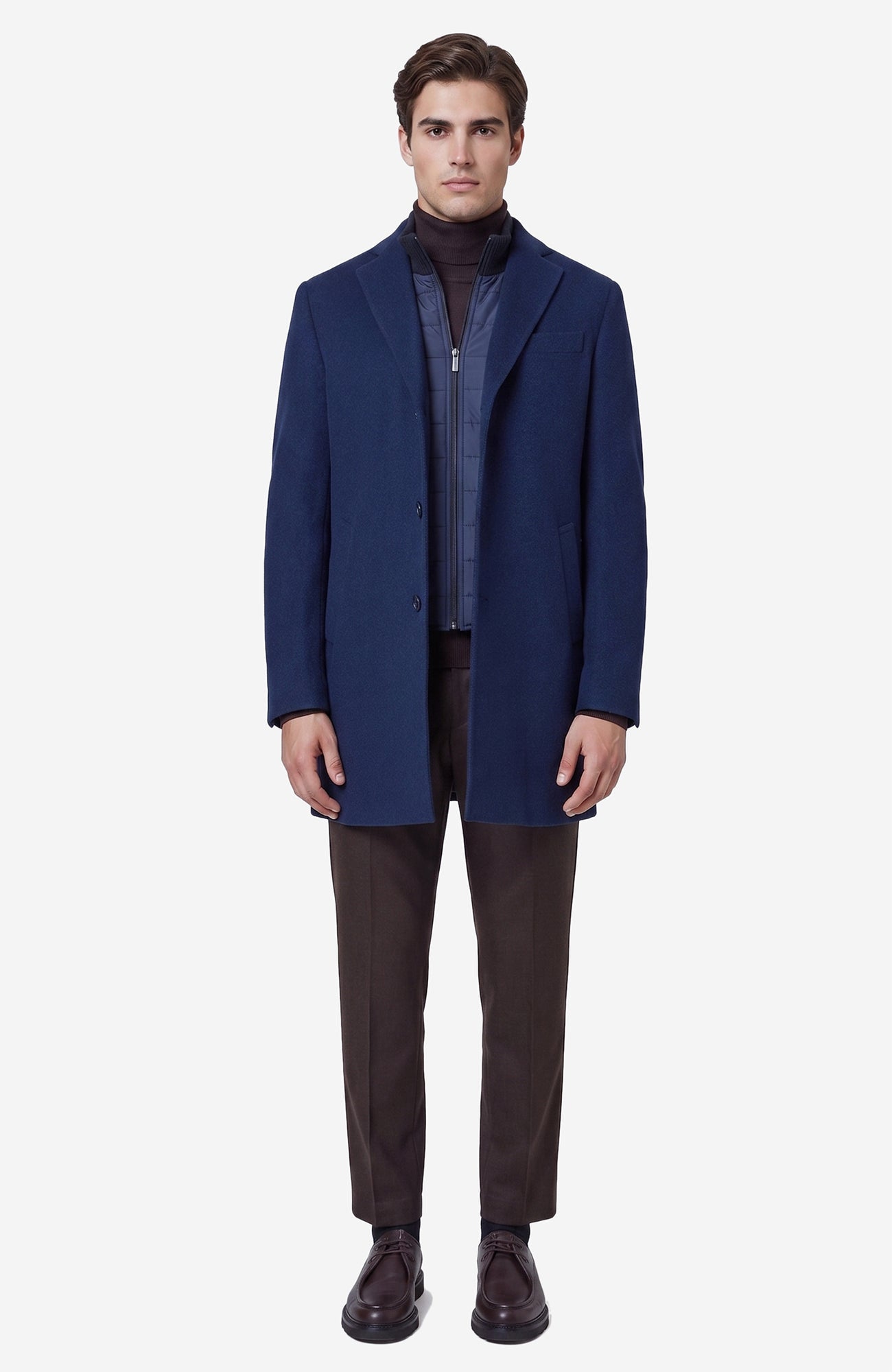 Leclaire Navy Twill Wool & Cashmere Car Coat - MENS - Cardinal of Canada - CA - Leclaire Navy Twill Wool & Cashmere Car Coat