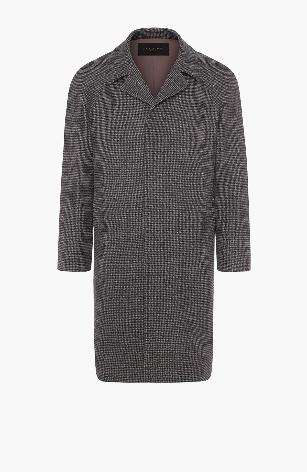 Limited Edition: Taylor Brown Houndstooth Wool Topcoat - MENS - Cardinal of Canada-CA - Limited Edition: Taylor Brown Houndstooth Wool Topcoat