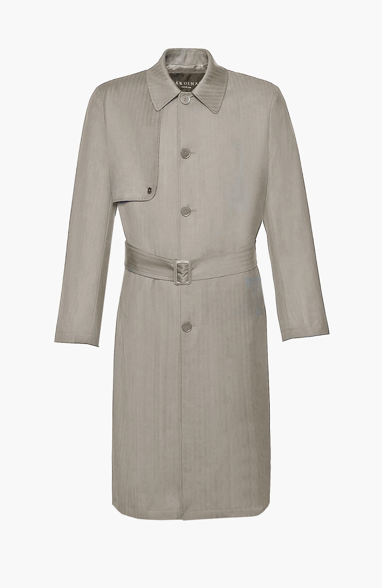 Man Ray Khaki Herringbone Wool Trench Coat - MENS - Cardinal of Canada-CA - Man Ray Khaki Herringbone Wool Trench Coat