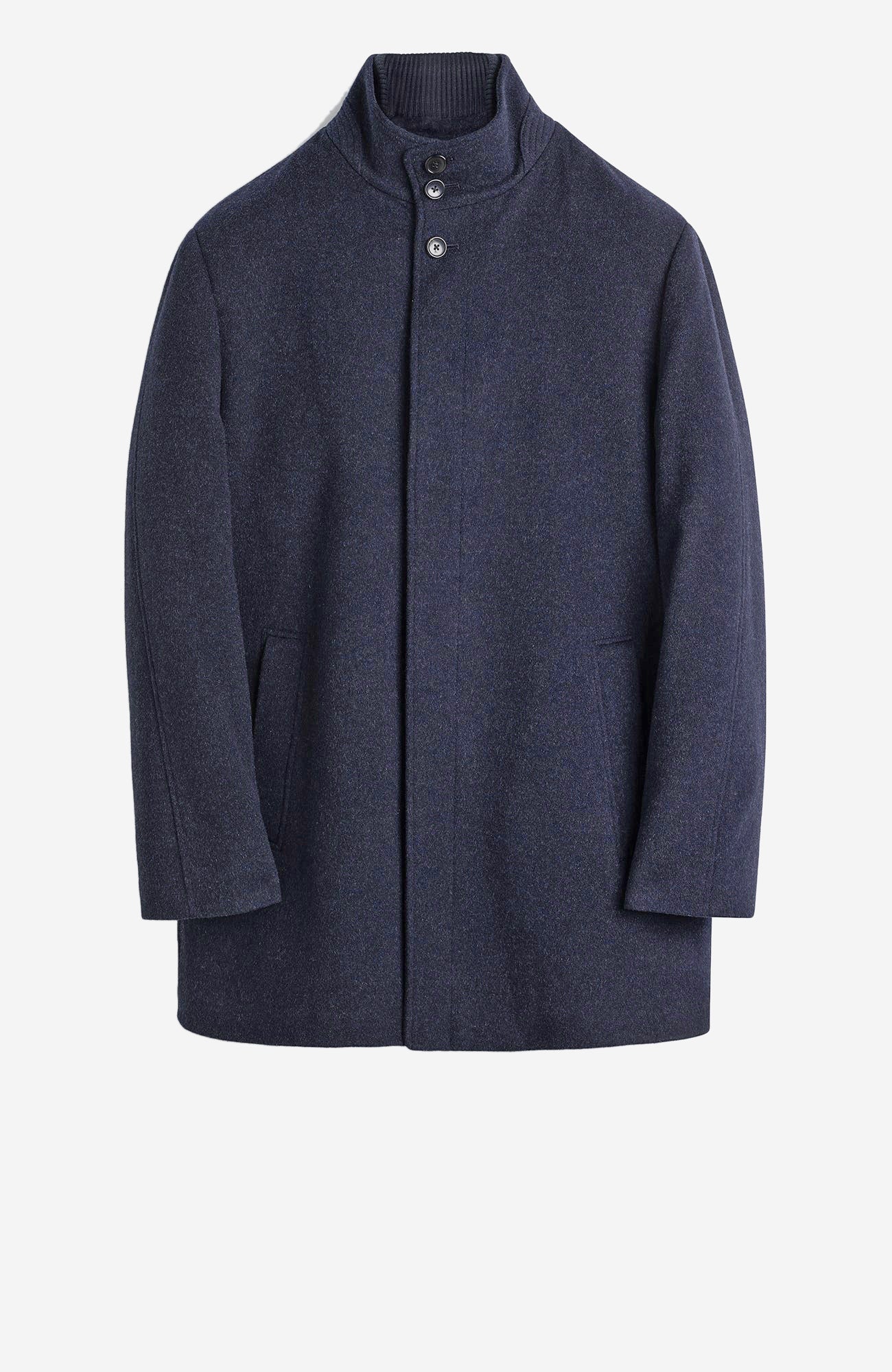 Mont - Royal Navy Mélange Wool & Cashmere Car Coat - MENS - Cardinal of Canada - CA - Mont - Royal Navy Mélange Wool & Cashmere Car Coat