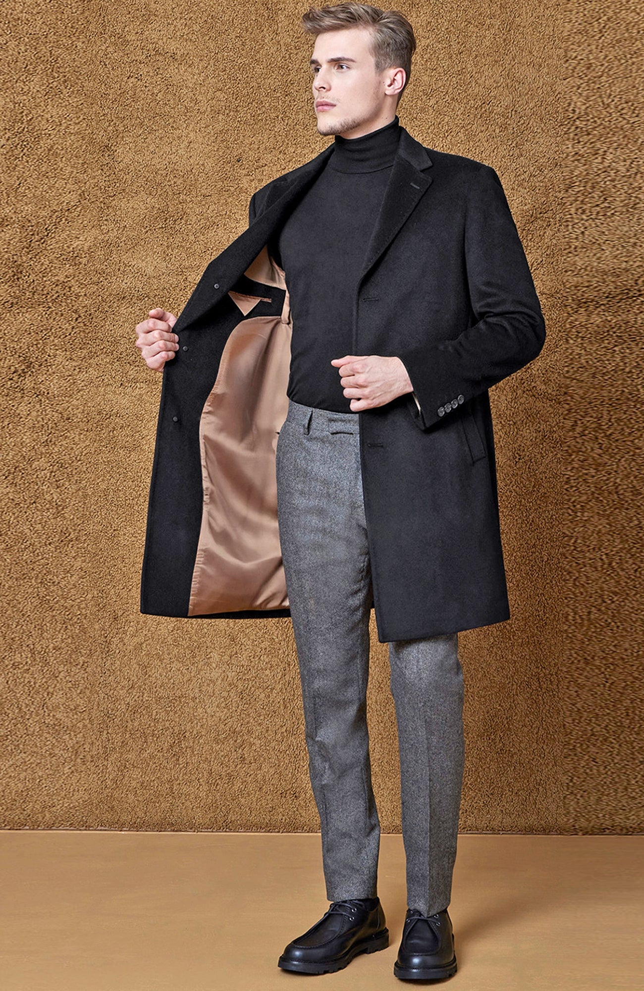 ST. PIERRE BLACK CASHMERE TOPCOAT - Dress - Cardinal of Canada - CA - ST. PIERRE BLACK CASHMERE TOPCOAT