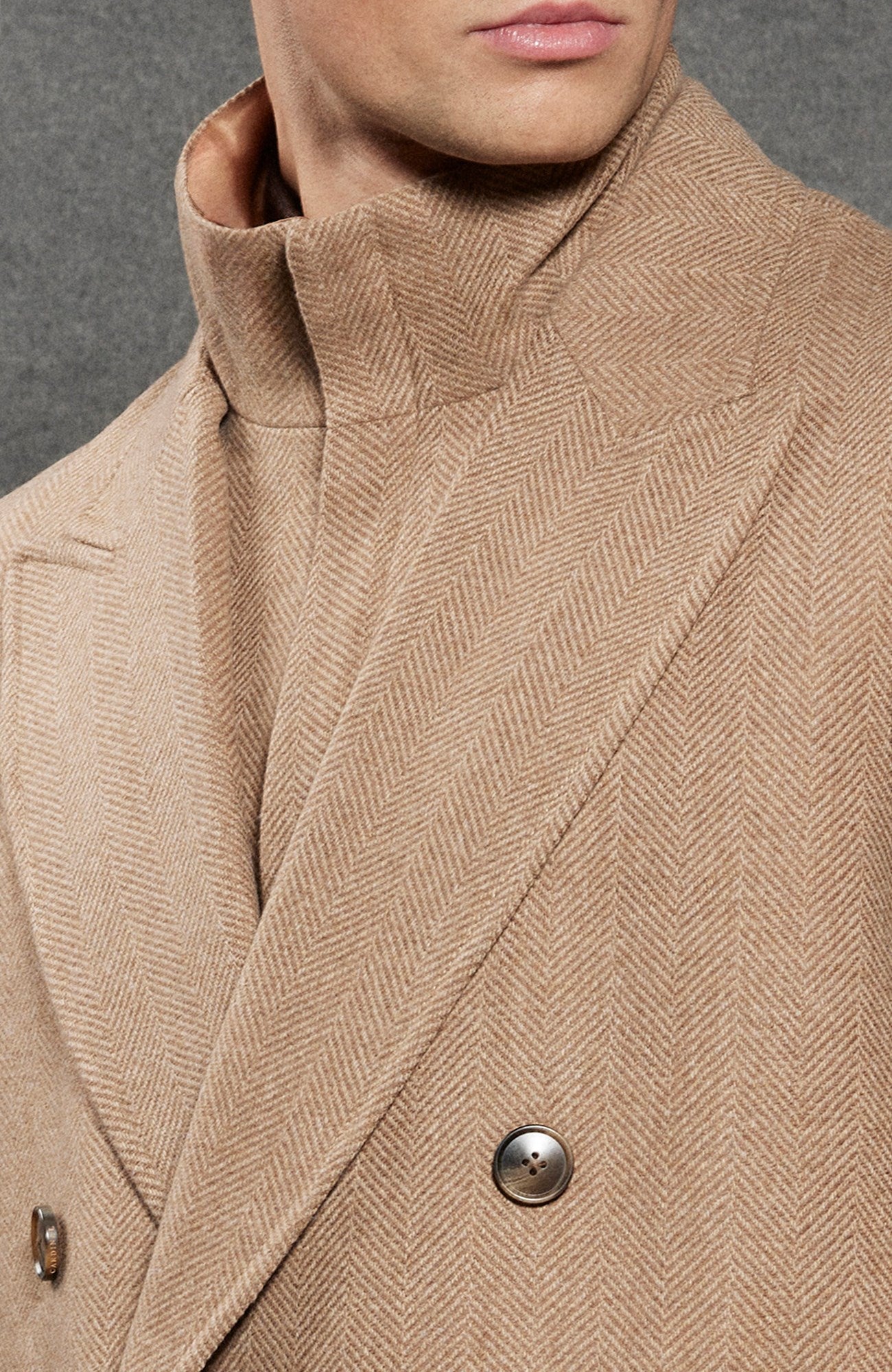 Steele Camel Heringbone Wool Topcoat - MENS - Cardinal of Canada-CA - Steele Camel Heringbone Wool Topcoat