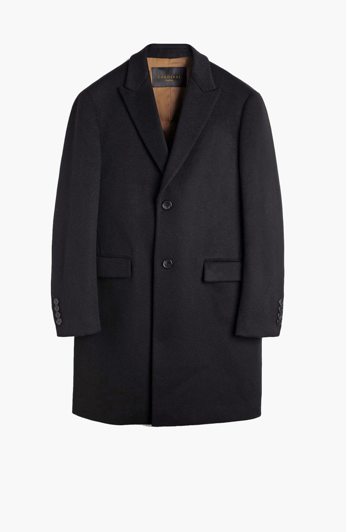 Sutton Black Wool Topcoat