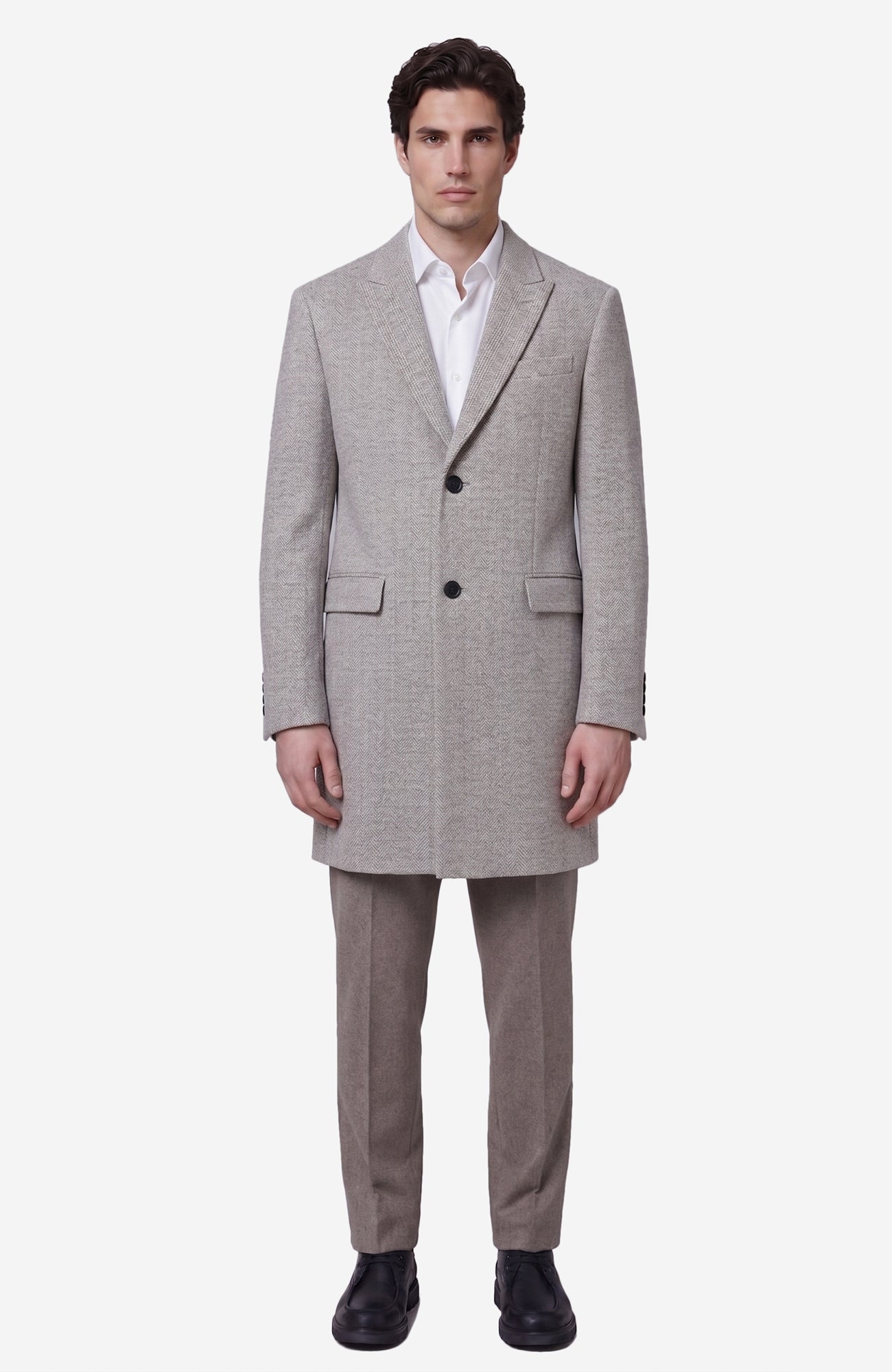 Sutton Herringbone Wool & Cashmere Topcoat - MENS - Cardinal of Canada - CA - Sutton Herringbone Wool & Cashmere Topcoat