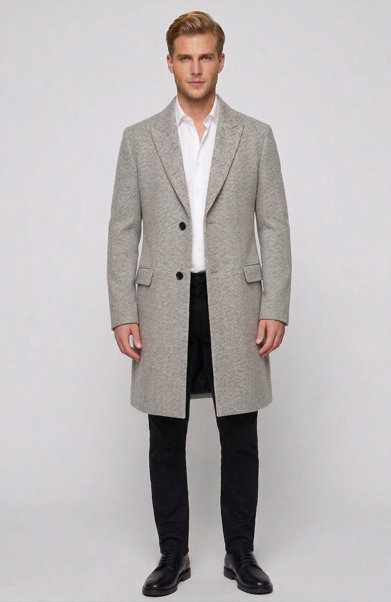 Sutton Herringbone Wool & Cashmere Topcoat - MENS - Cardinal of Canada - CA - Sutton Herringbone Wool & Cashmere Topcoat