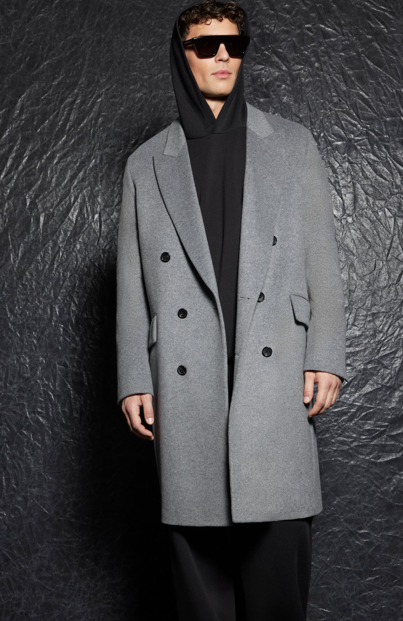 Manteau gris en laine et cachemire Thomas