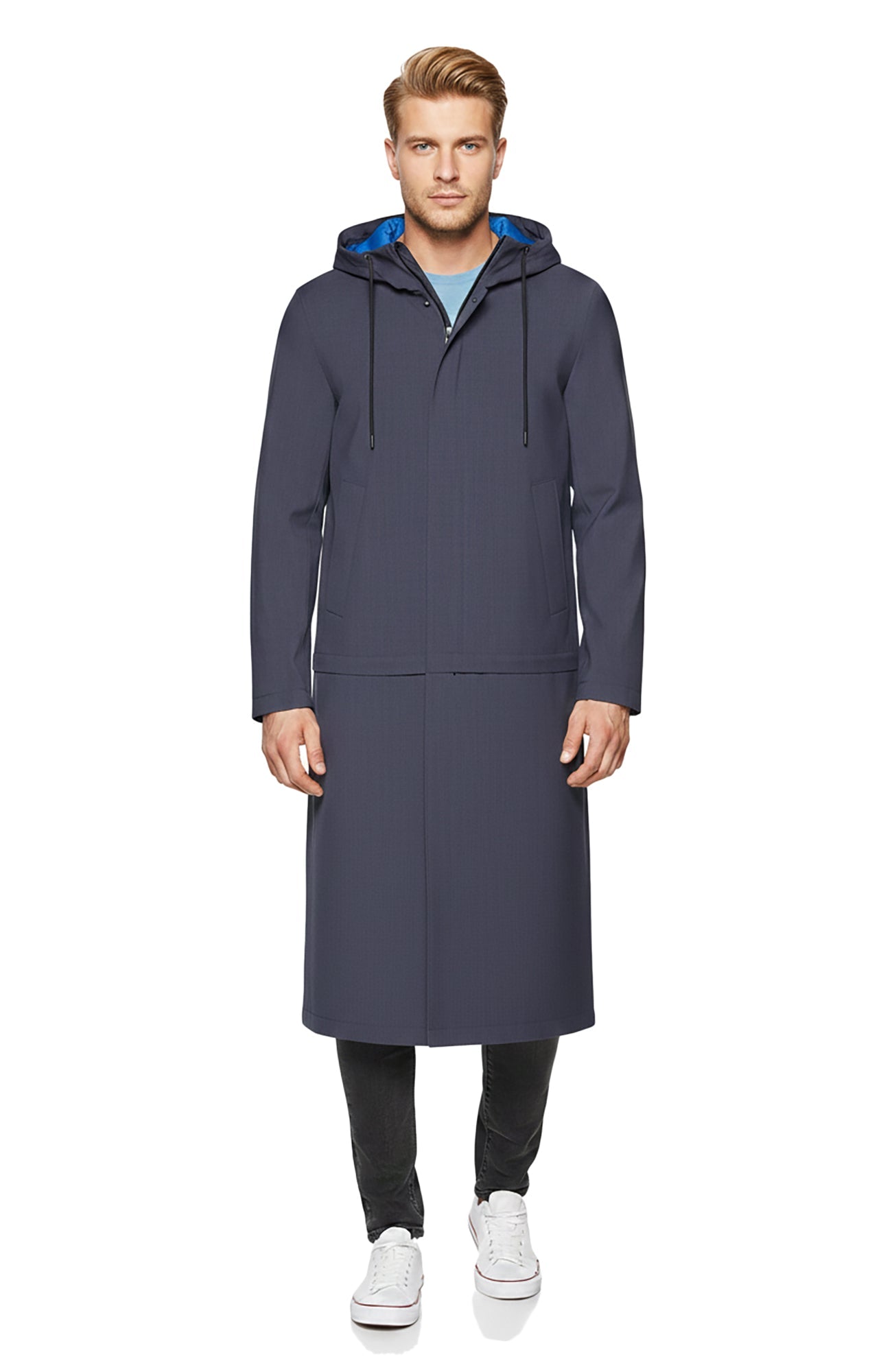 Trent Navy Modern Water Resistant Topcoat