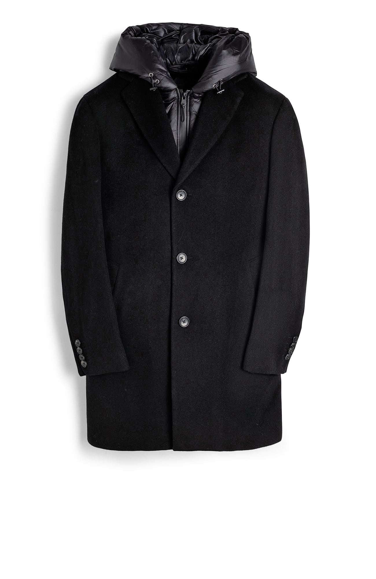 TRENTON BLACK WOOL & CASHMERE TOPCOAT - Cardinal of Canada - CA - TRENTON BLACK WOOL & CASHMERE TOPCOAT