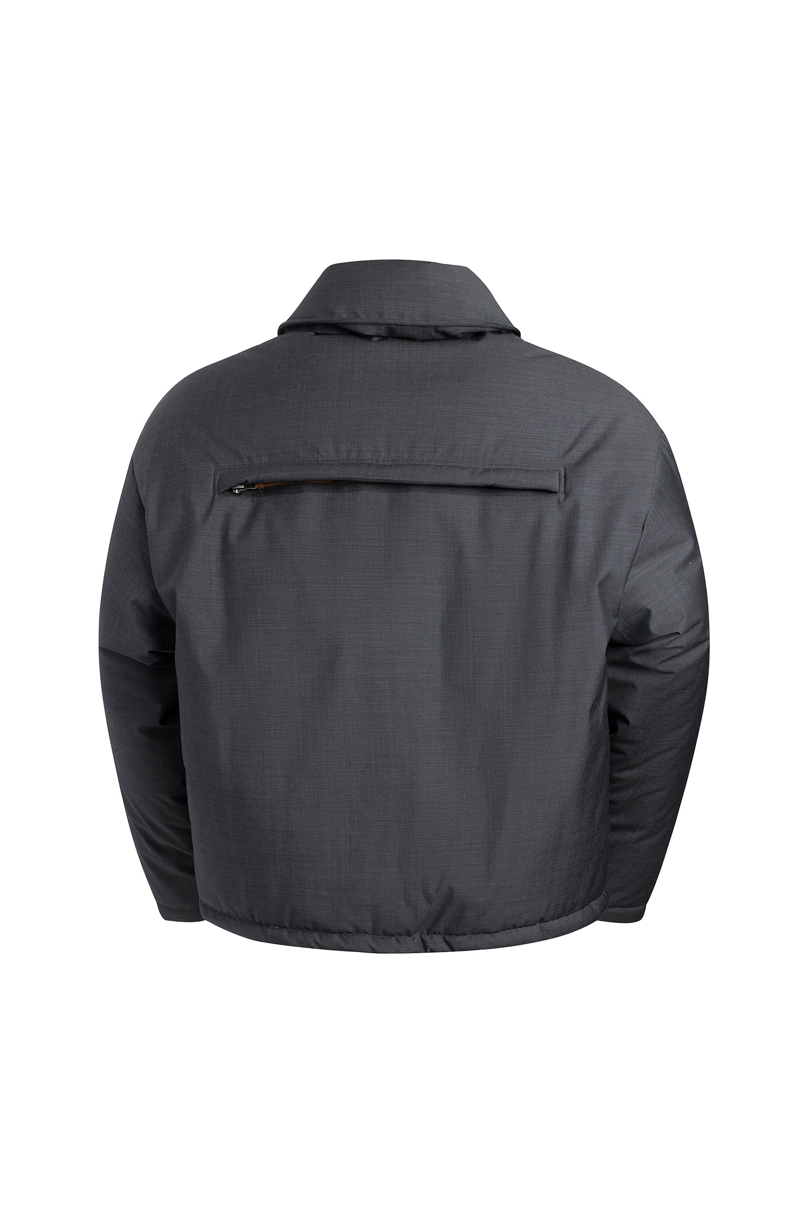 Barton charcoal wool puffer jacket 24 inches length