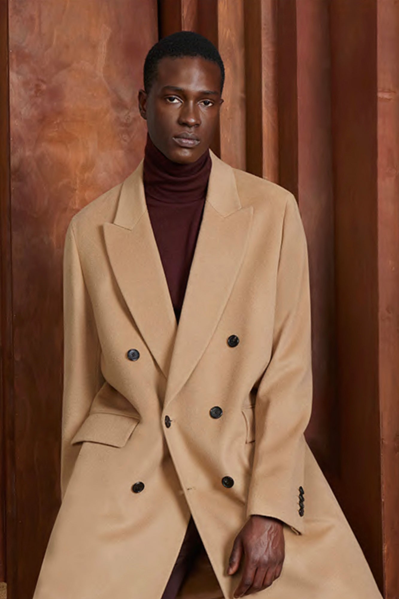 THOMAS WOOL & CASHMERE CAMEL OVERCOAT