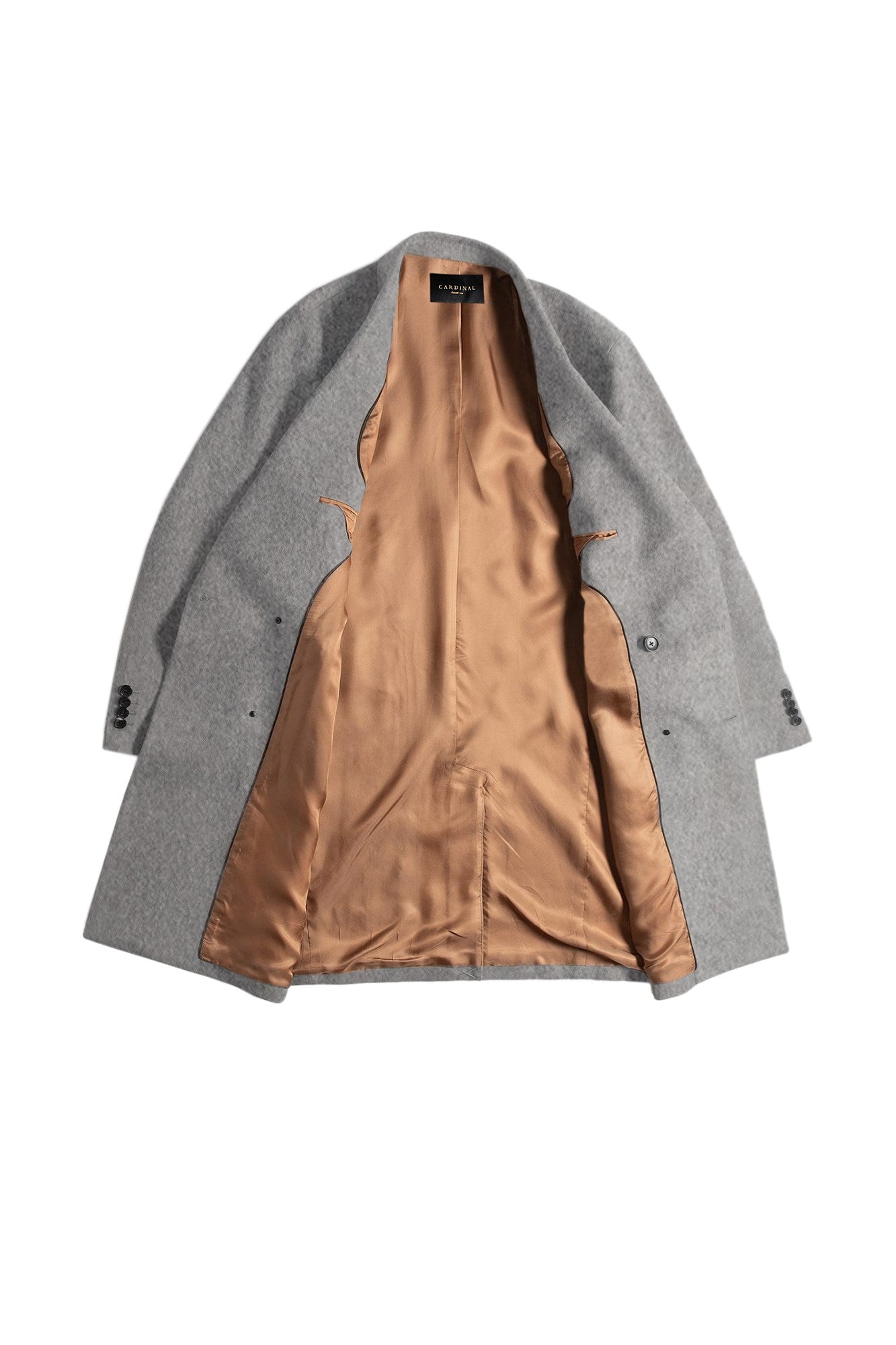 THOMAS WOOL & CASHMERE GREY OVERCOAT - MENS - Cardinal of Canada-CA - THOMAS WOOL & CASHMERE GREY OVERCOAT