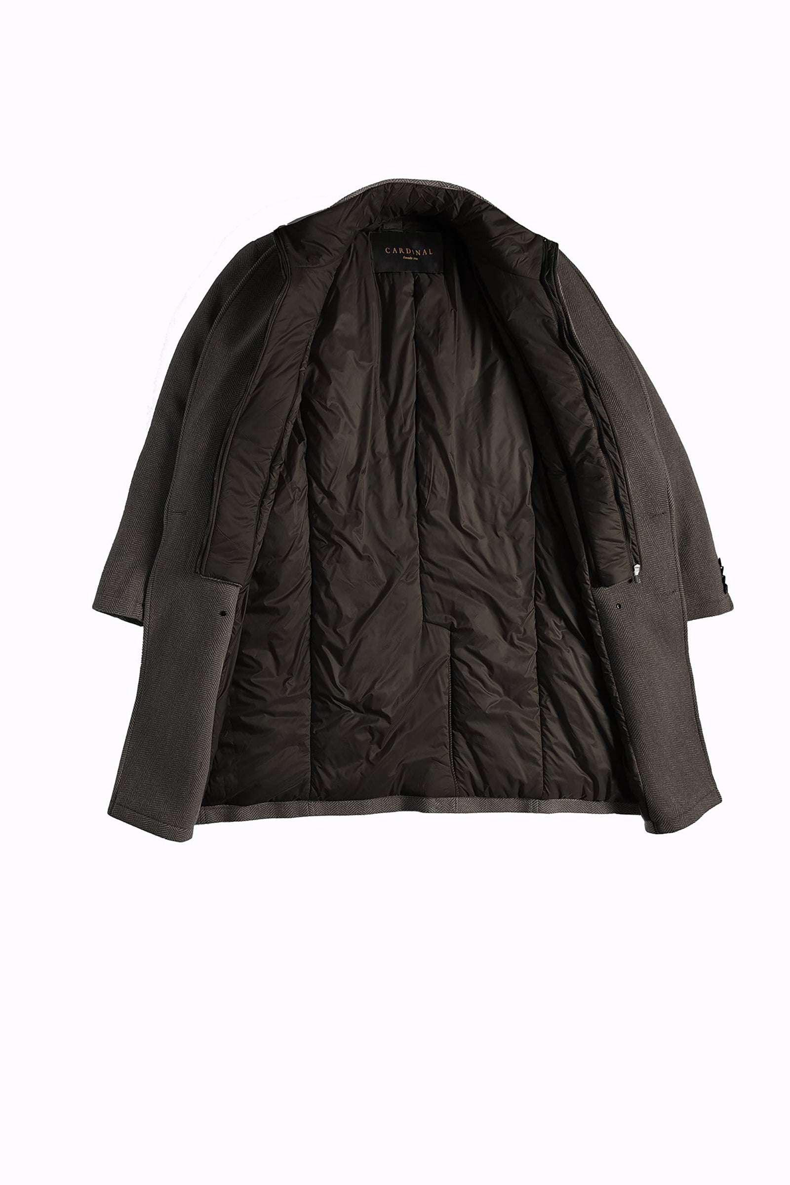 Cardinal of Canada-CA - Townsend charcoal herringbone top coat wool and cashmere 41.5 inch length