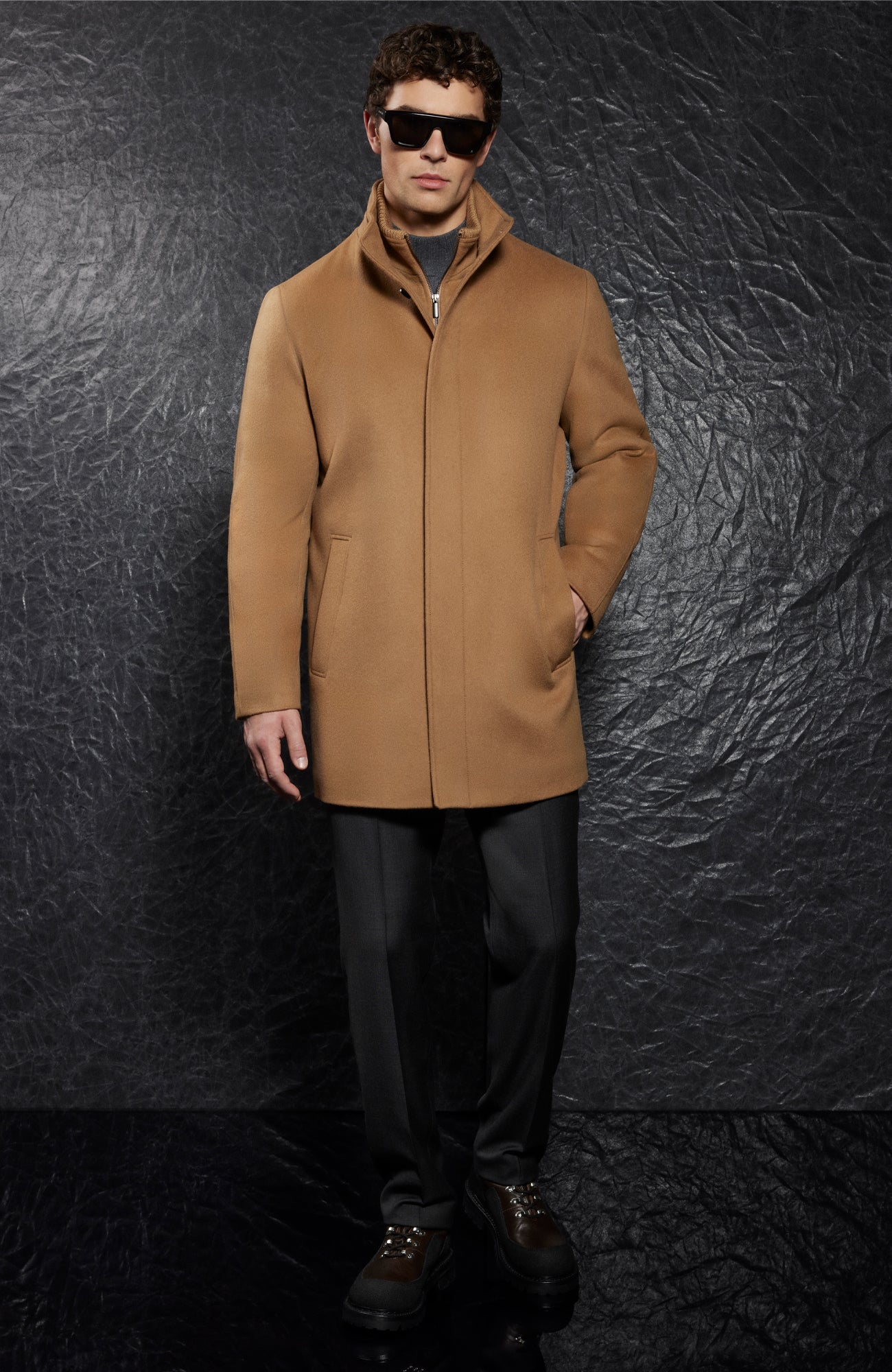 MANTEAU EN LAINE ET CACHEMIRE VIGOGNE MONT-ROYAL