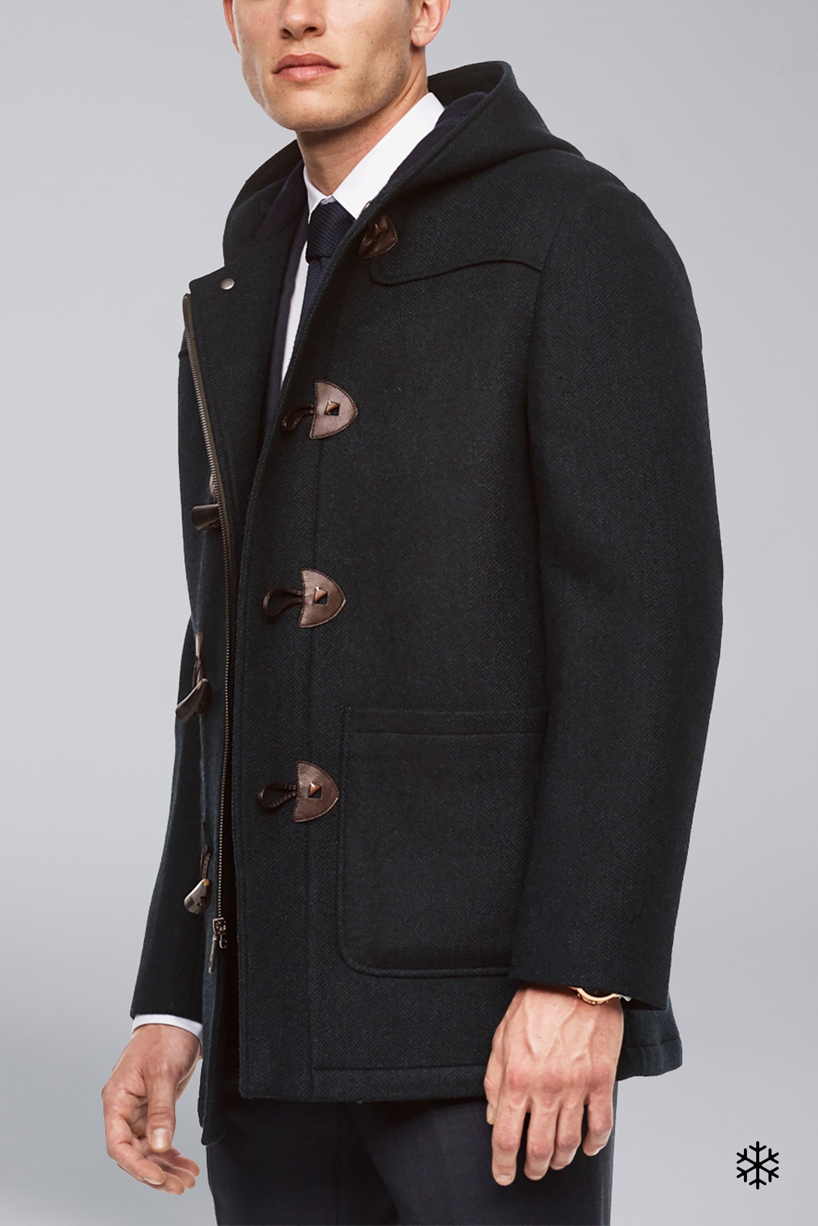 McAllister wool toggle olive duffle coat