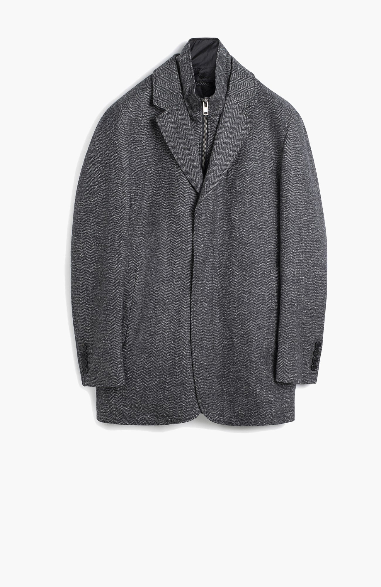 Bowie Charcoal Herringone Jacket - MENS - Cardinal of Canada-CA - Bowie Charcoal Herringone Jacket