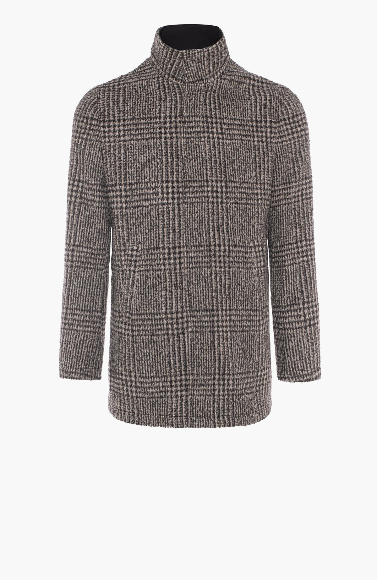 Bryson Wool and Cashmere Brown Check Topcoat - Cardinal of Canada-CA - Bryson Wool and Cashmere Brown Check Topcoat