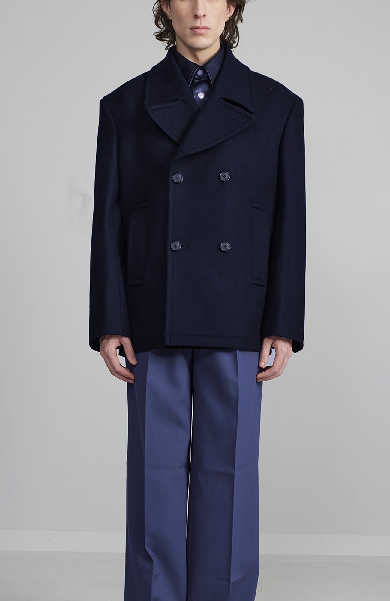 CARRARA NAVY WOOL & CASHMERE PEACOAT - MENS - Cardinal of Canada - CA - CARRARA NAVY WOOL & CASHMERE PEACOAT