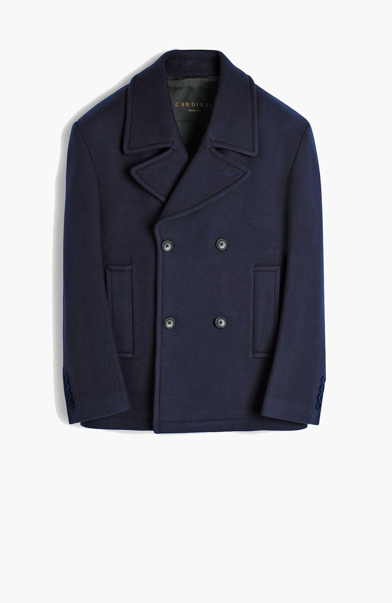 Carrara Navy Wool & Cashmere Peacoat - MENS - Cardinal of Canada-CA - Carrara Navy Wool & Cashmere Peacoat