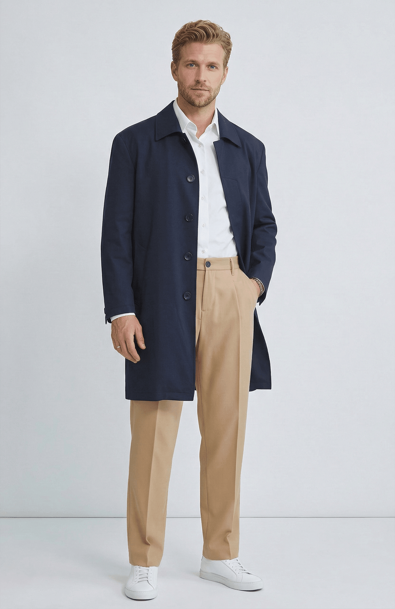 Jax Navy Single Breast Topcoat - MENS - Cardinal of Canada - CA - Jax Navy Single Breast Topcoat