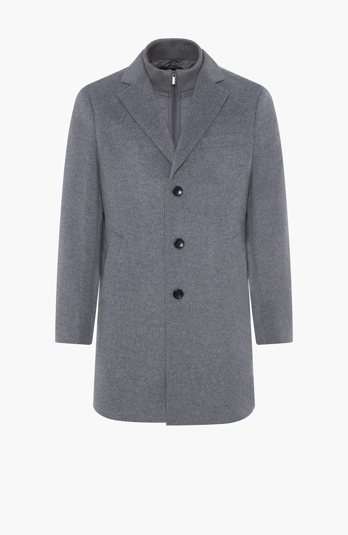 LeClaire Light Grey Wool & Cashmere Topcoat - MENS - Cardinal of Canada-CA - LeClaire Light Grey Wool & Cashmere Topcoat