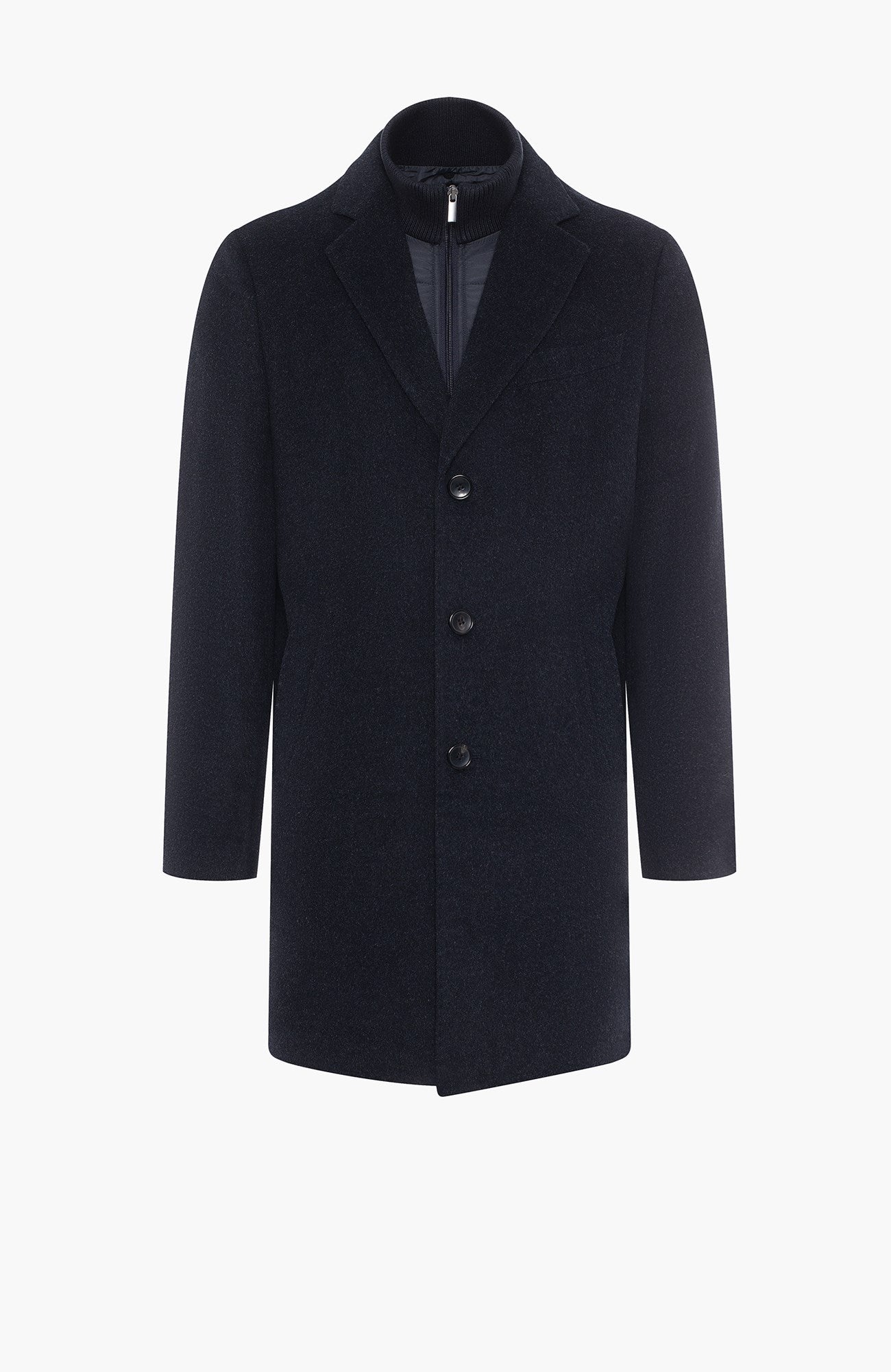 LeClaire Navy Melange Wool & Cashmere Topcoat - MENS - Cardinal of Canada-CA - LeClaire Navy Melange Wool & Cashmere Topcoat