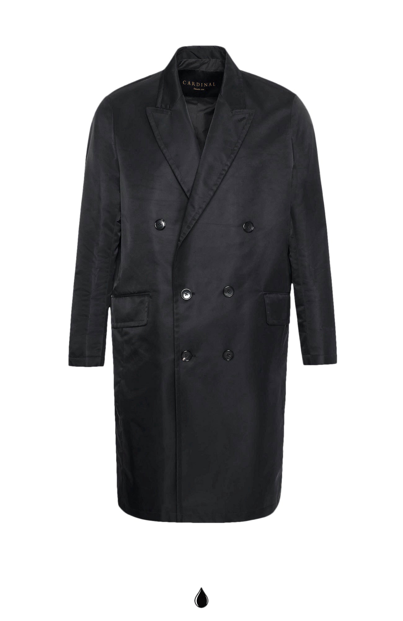 Leo Black Double Breast Raincoat