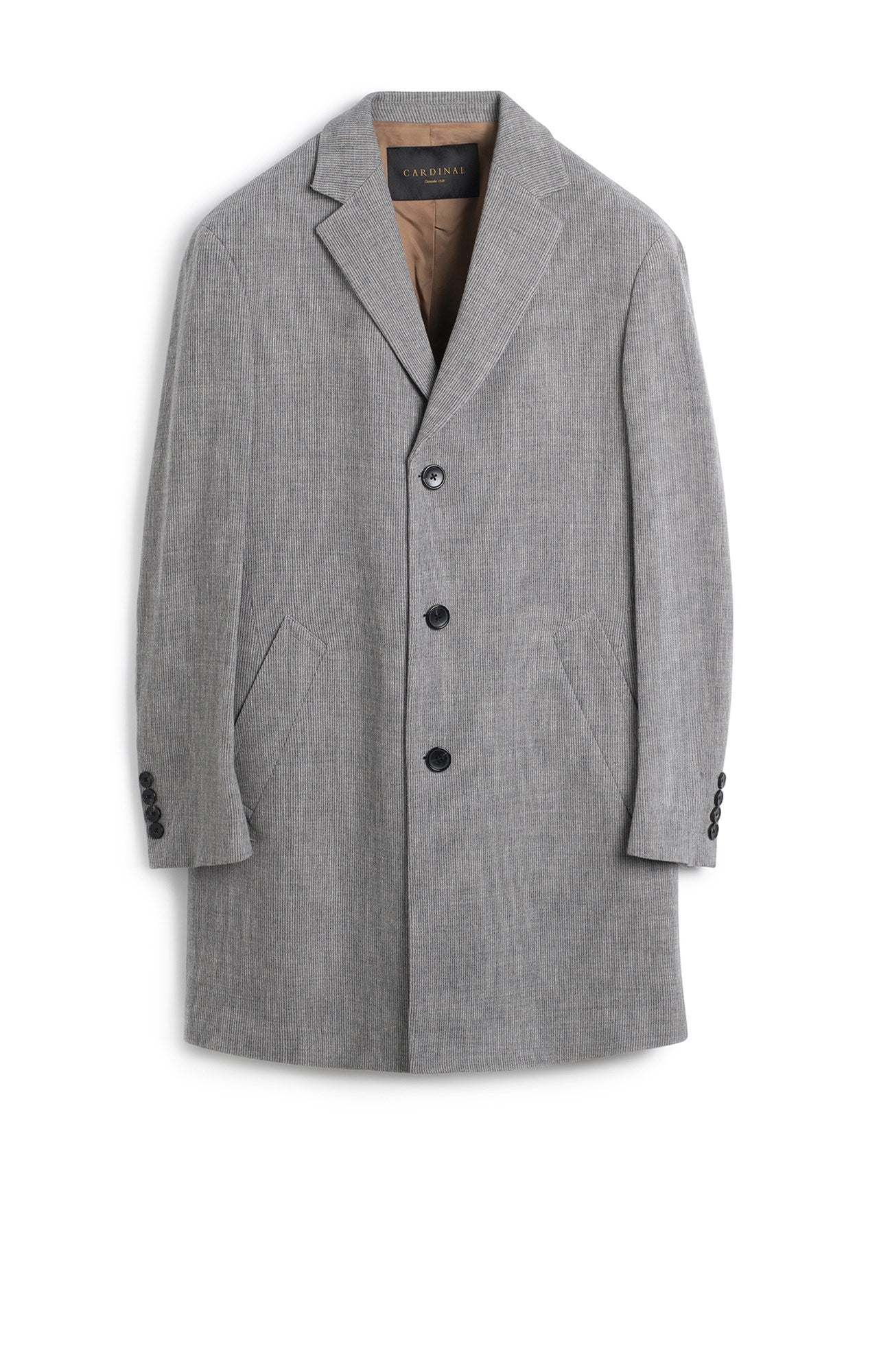 Limited Edition: Joshua Grey Melange Wool & Cashmere Topcoat - MENS - Cardinal of Canada - CA - Limited Edition: Joshua Grey Melange Wool & Cashmere Topcoat