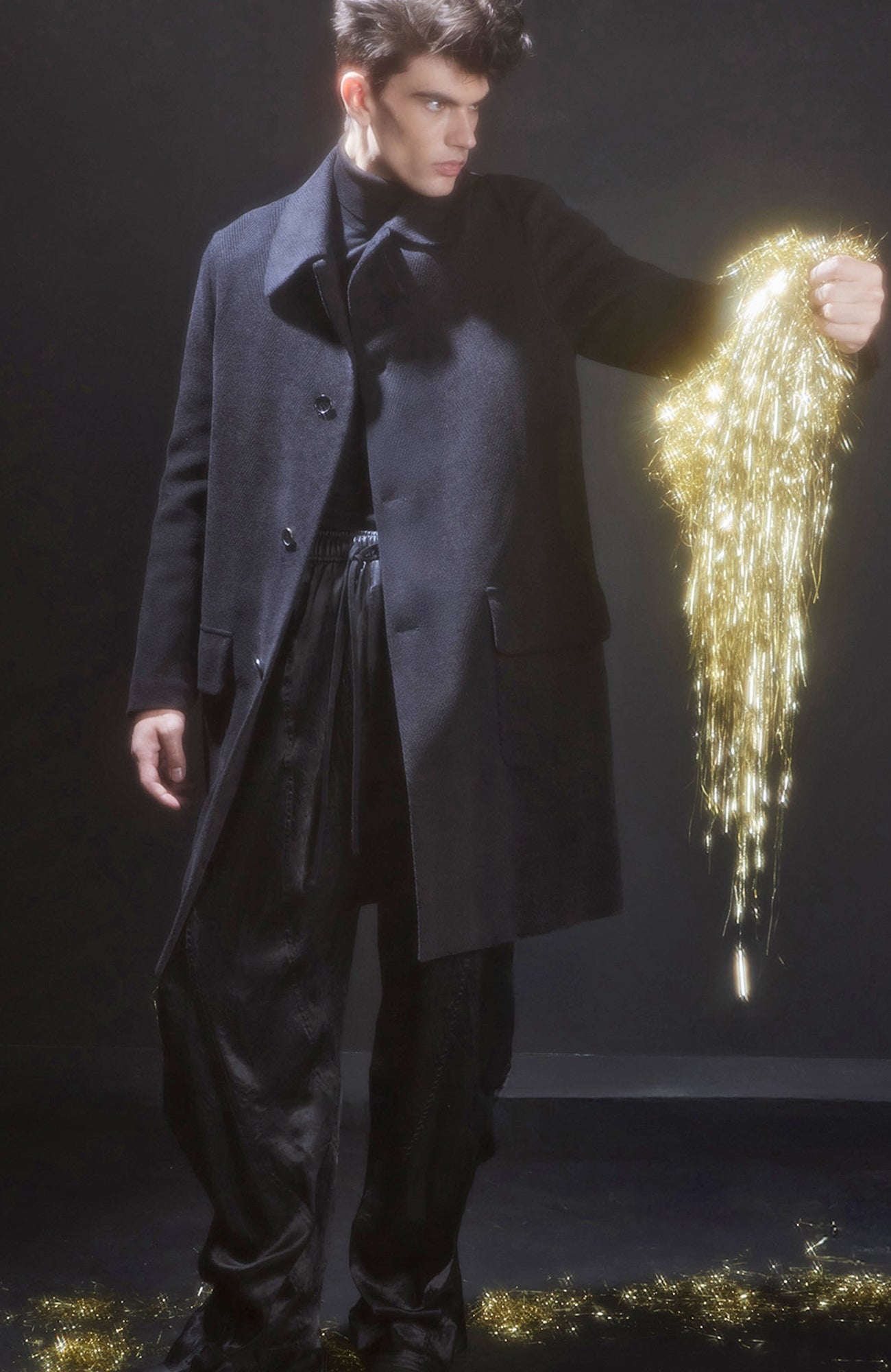 Limited Edition: Leto Black Herringbone Topcoat - MENS - Cardinal of Canada - CA - Limited Edition: Leto Black Herringbone Topcoat