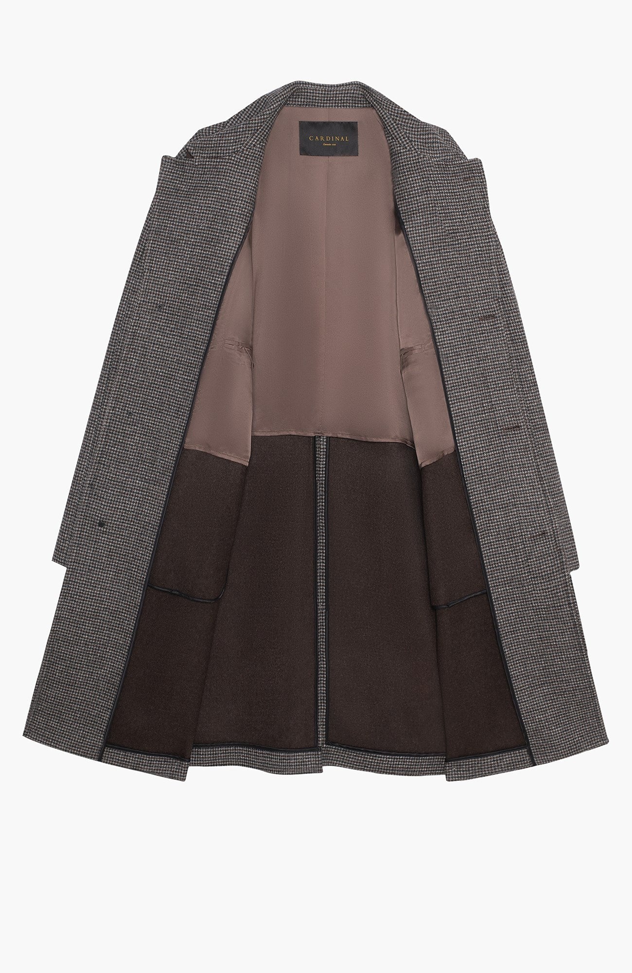 Limited Edition: Taylor Brown Houndstooth Wool Topcoat - MENS - Cardinal of Canada-CA - Limited Edition: Taylor Brown Houndstooth Wool Topcoat