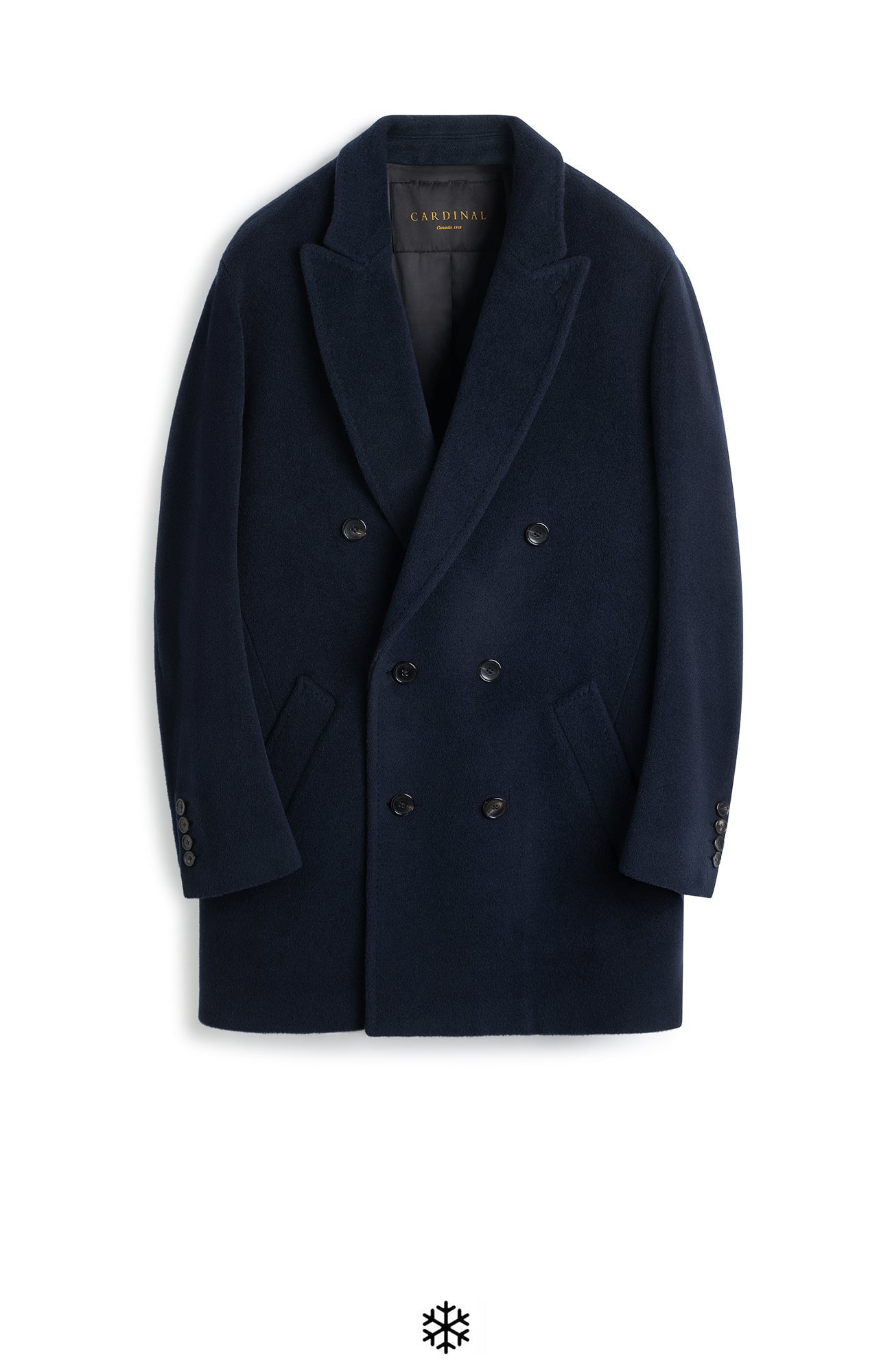 LOGAN DOUBLE BREAST NAVY WOOL TOPCOAT - MENS - Cardinal of Canada - CA - LOGAN WOOL DOUBLE BREAST NAVY TOPCOAT 35 INCH LENGTH