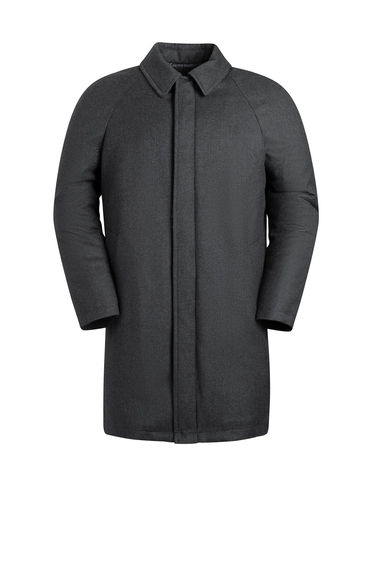 MCMILLAN GRAY WOOL & SILK CAR COAT