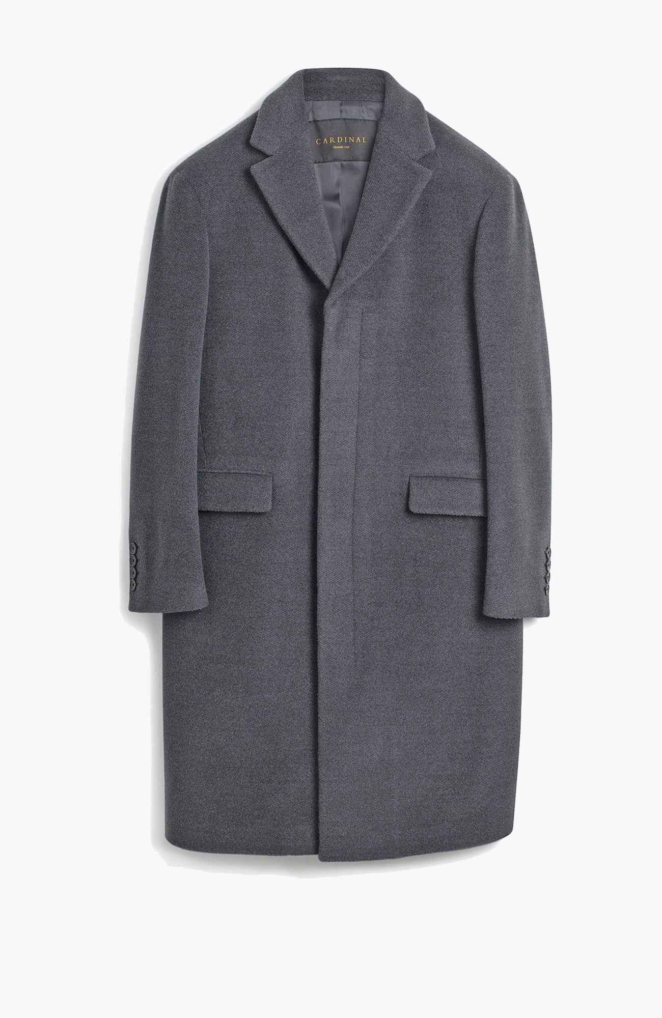 Mercer Charcoal Wool Topcoat - MENS - Cardinal of Canada-CA - Mercer Charcoal Wool Topcoat