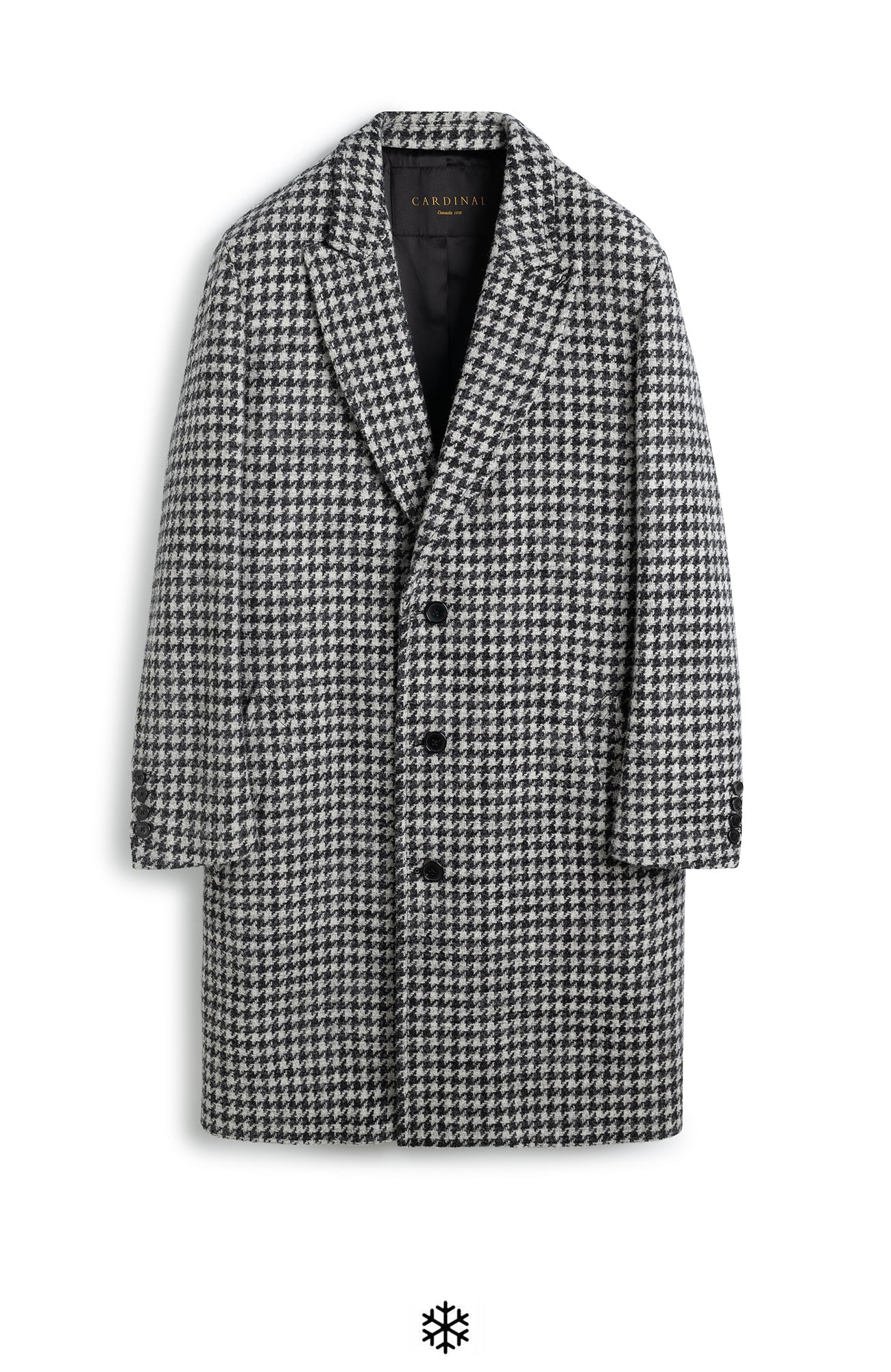 MERCURY WOOL & CASHMERE HOUNDSTOOTH TOPCOAT - MENS - Cardinal of Canada - CA - MERCURY WOOL & CASHMERE HOUNDSTOOTH TOPCOAT 41.5 inch length