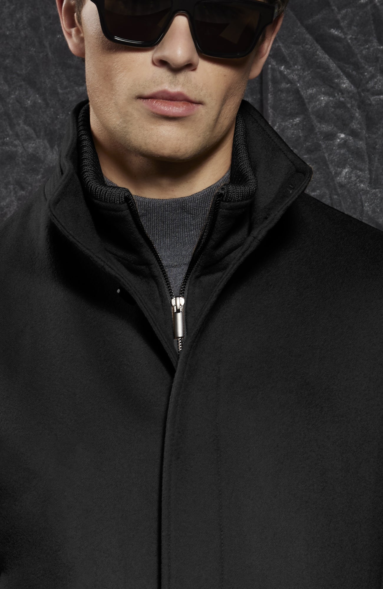 Manteau en laine et cachemire noir Mont-Royal avec insulation PrimaLoft