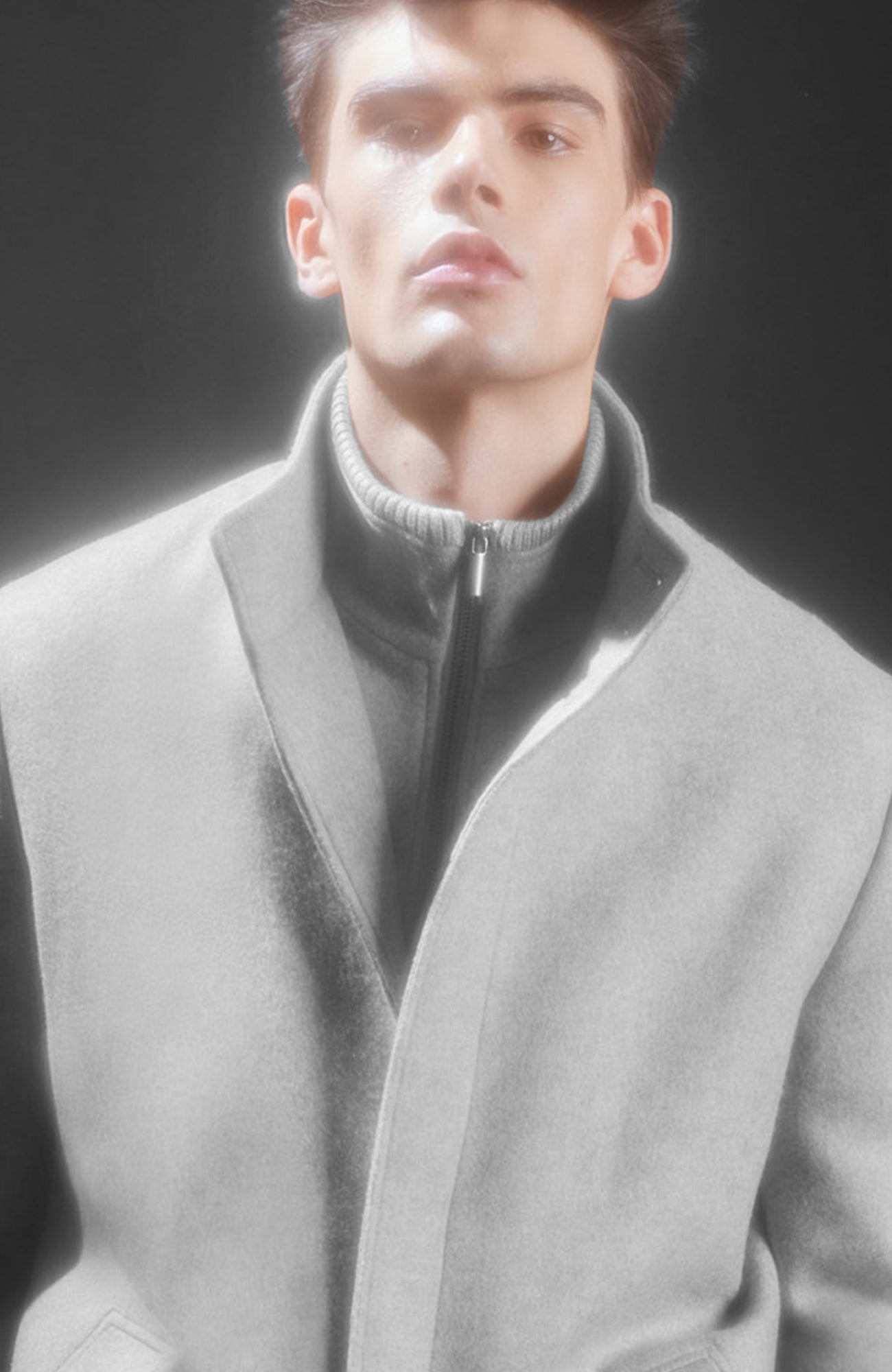 Mont-Royal Light Grey Wool & Cashmere Car Coat - MENS - Cardinal of Canada-CA - Mont-Royal Light Grey Wool & Cashmere Car Coat