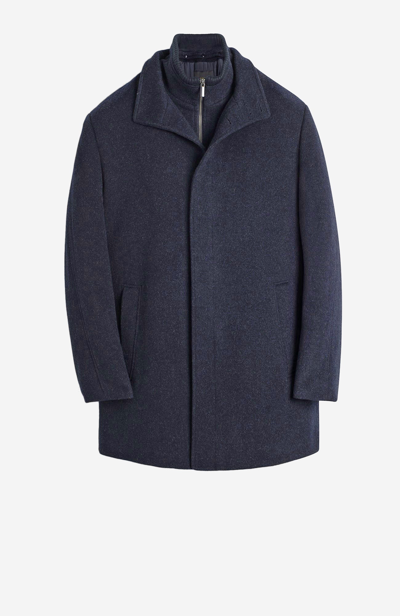 Mont - Royal Navy Mélange Wool & Cashmere Car Coat - MENS - Cardinal of Canada - CA - Mont - Royal Navy Mélange Wool & Cashmere Car Coat