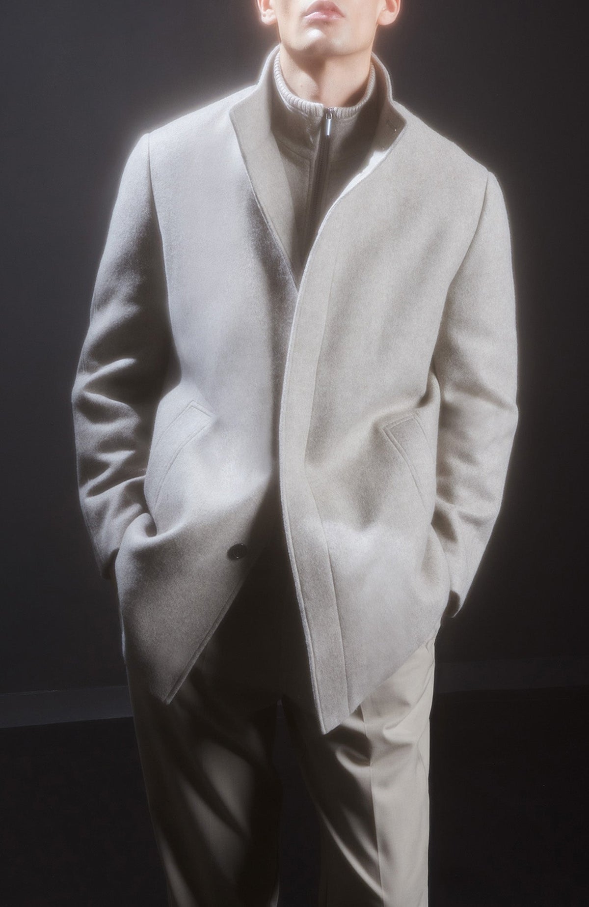 Mont-Royal Taupe Wool & Cashmere Car Coat - MENS - Cardinal of Canada-CA - Mont-Royal Taupe Wool & Cashmere Car Coat