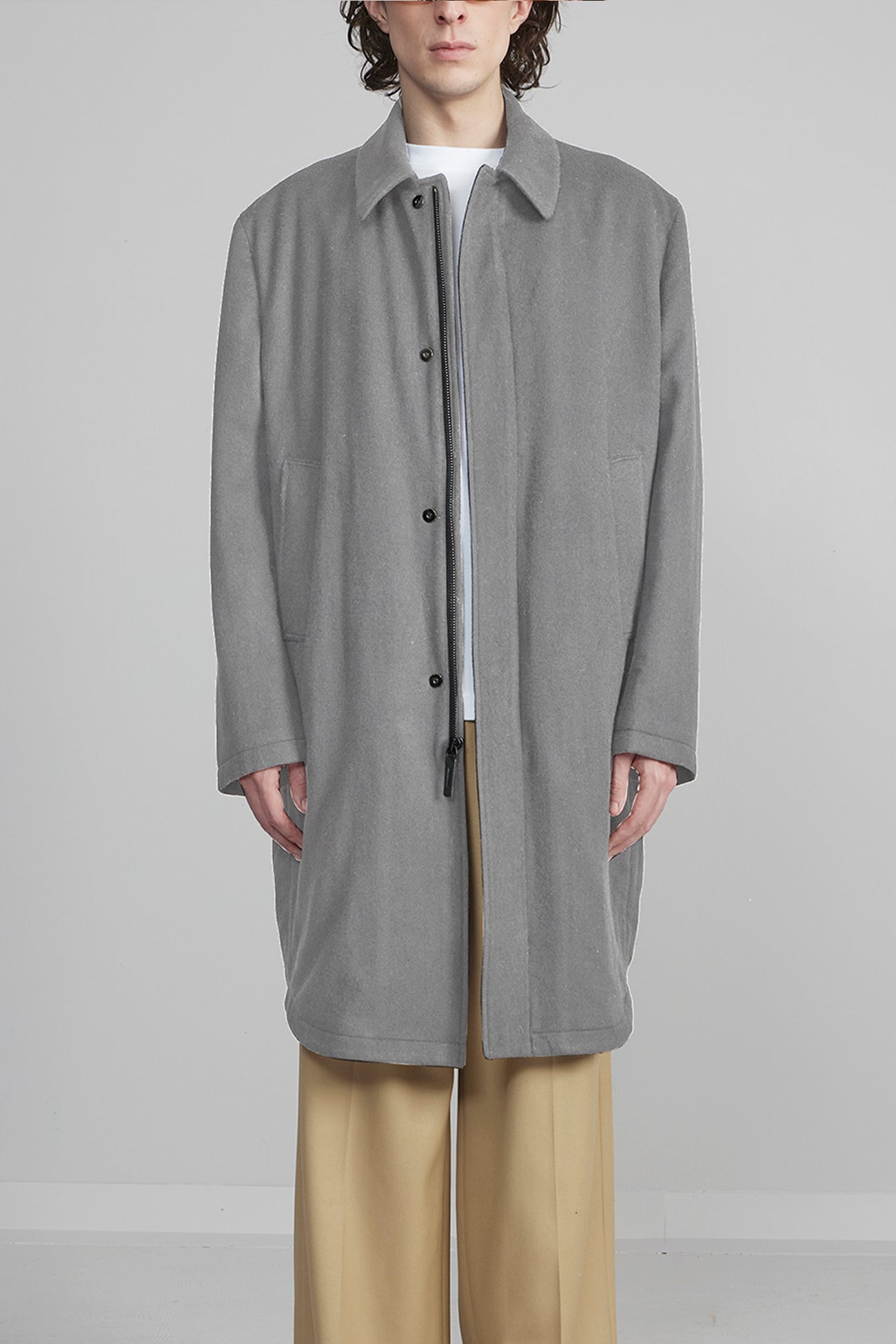 NOAH WOOL & MOHAIR GREY OVERCOAT - MENS - Cardinal of Canada - CA - NOAH WOOL & MOHAIR GREY OVERCOAT