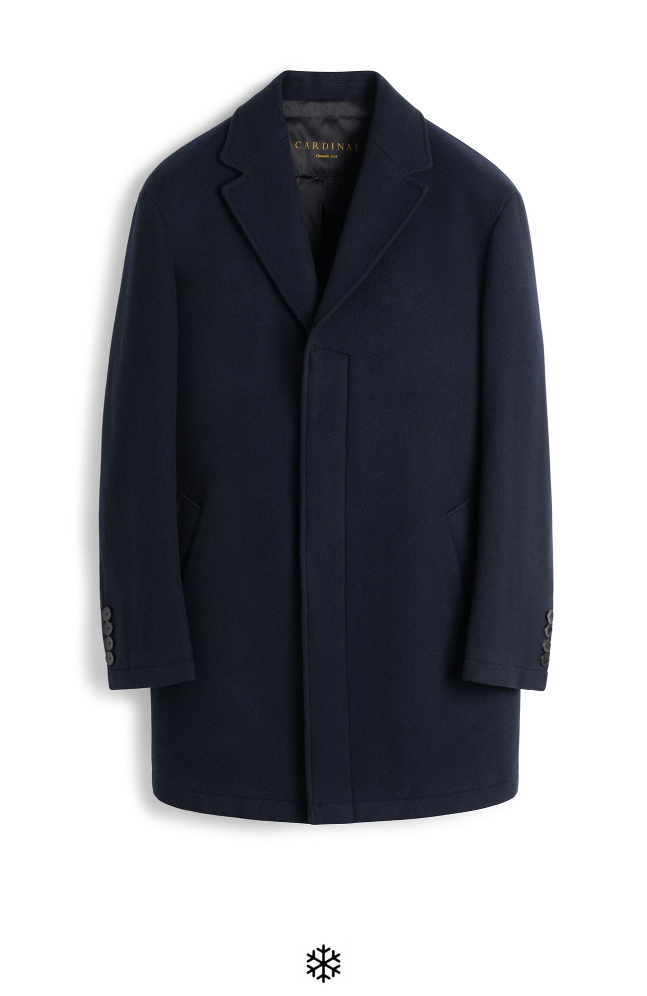 ONIX NAVY WOOL TOPCOAT - MENS - Cardinal of Canada - CA - ONIX NAVY WOOL TOPCOAT 35 INCH LENGTH