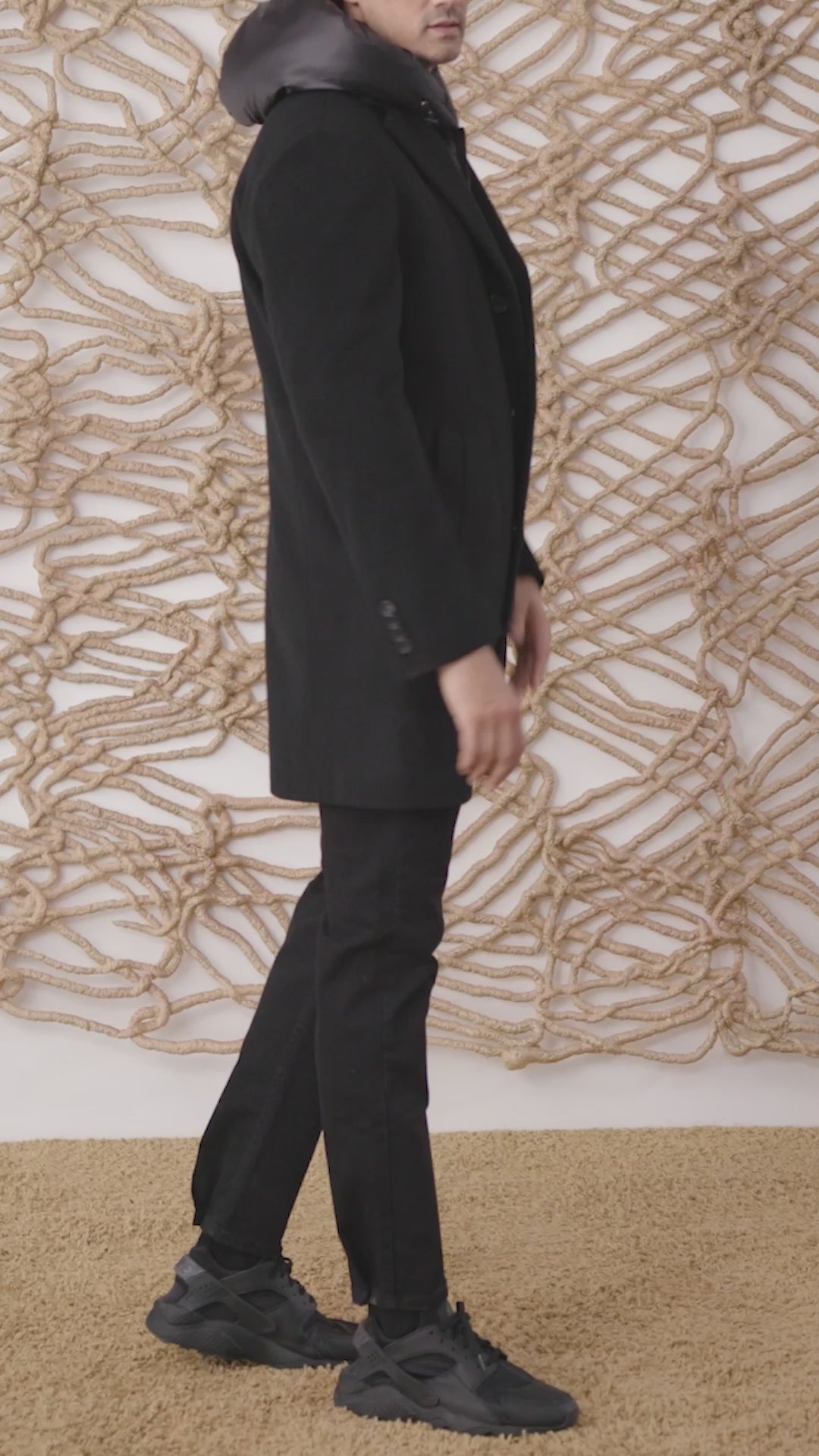 Trenton Black Wool & Cashmere Topcoat
