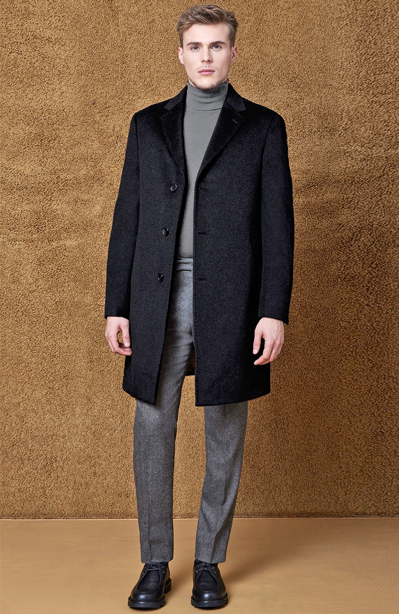 ST. PIERRE BLACK CASHMERE TOPCOAT - Dress - Cardinal of Canada - CA - ST. PIERRE BLACK CASHMERE TOPCOAT