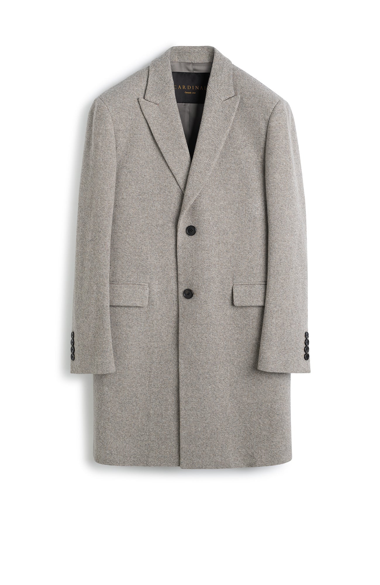 SUTTON HERRINGBONE WOOL & CASHMERE TOPCOAT - MENS - Cardinal of Canada - CA - SUTTON HERRINGBONE WOOL & CASHMERE TOPCOAT