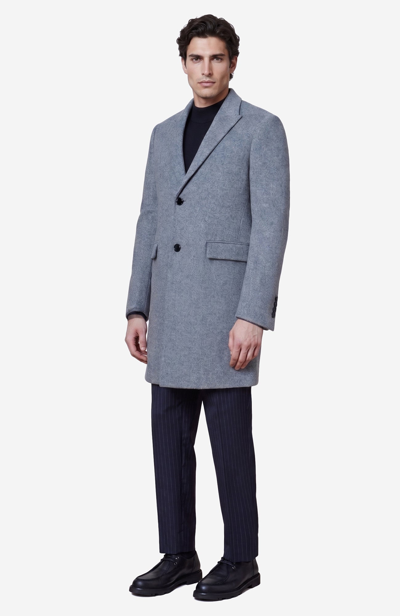 epine volume wool tailored coat gray⭐️ Sutton Light Grey Wool Topcoat