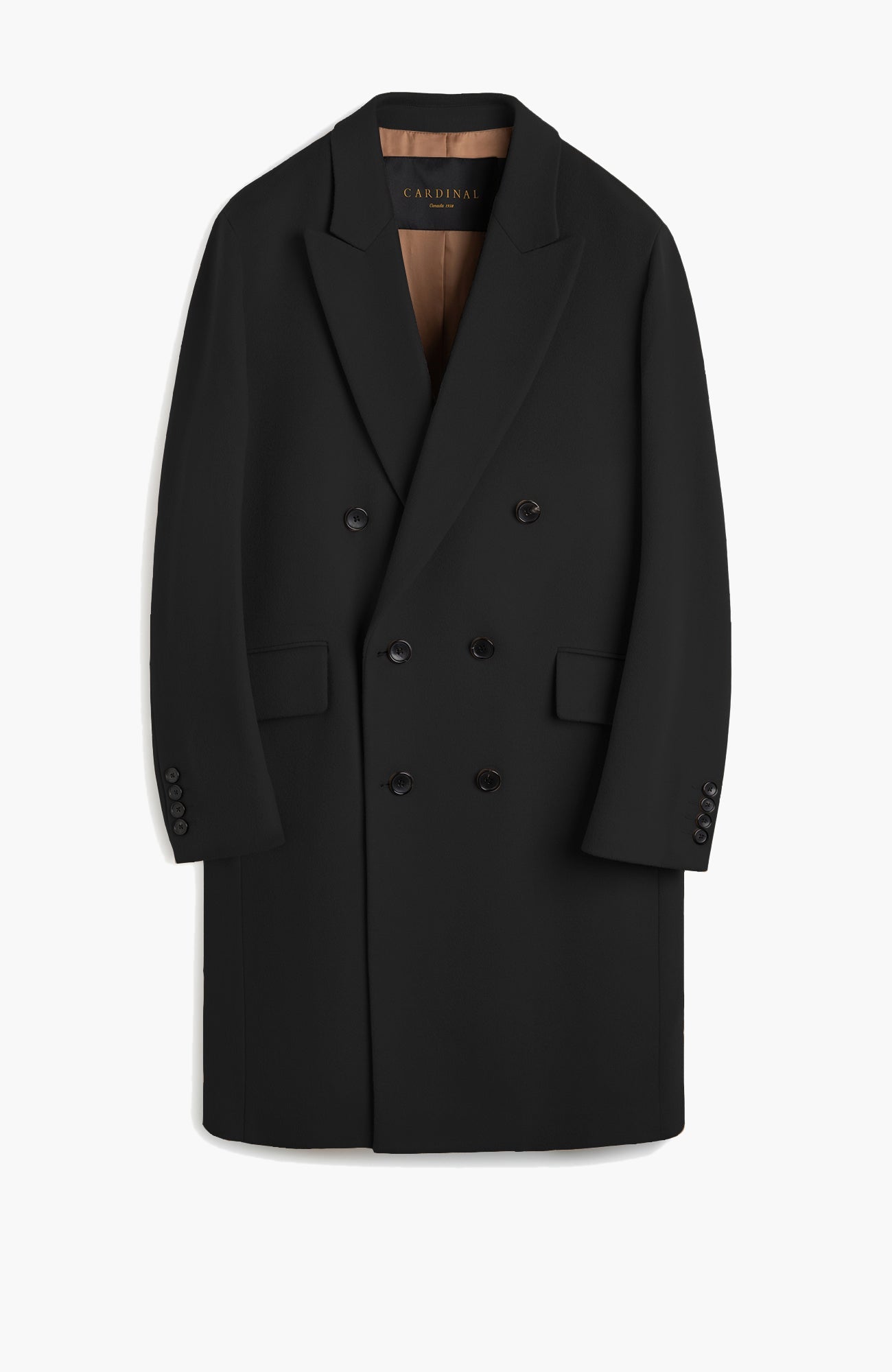 Thomas Black Cashmere Double Breast Overcoat - MENS - Cardinal of Canada-CA - Thomas Black Cashmere Double Breast Overcoat